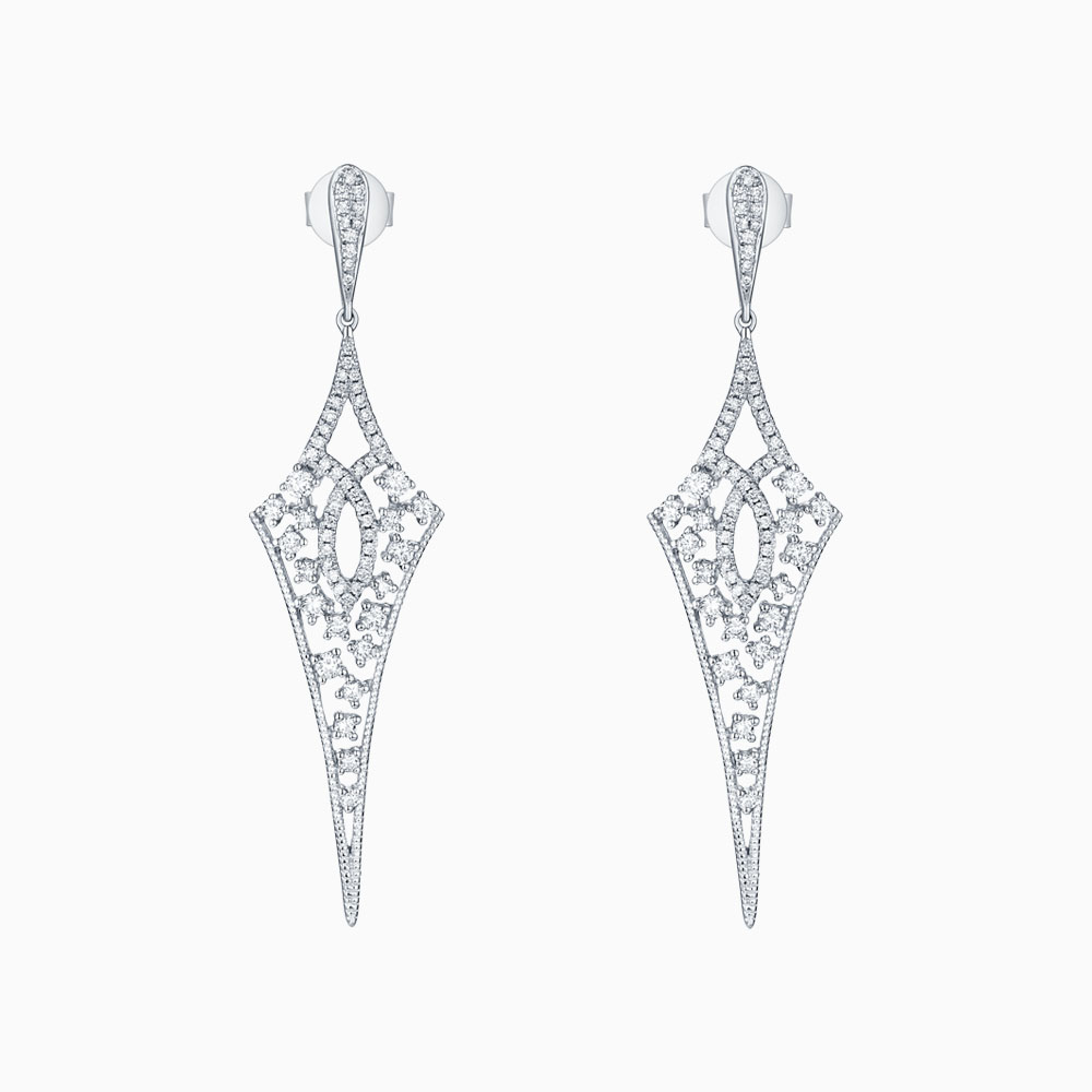 E26188WHT- 14K White Gold Diamond Earrings, 0.84 TCW