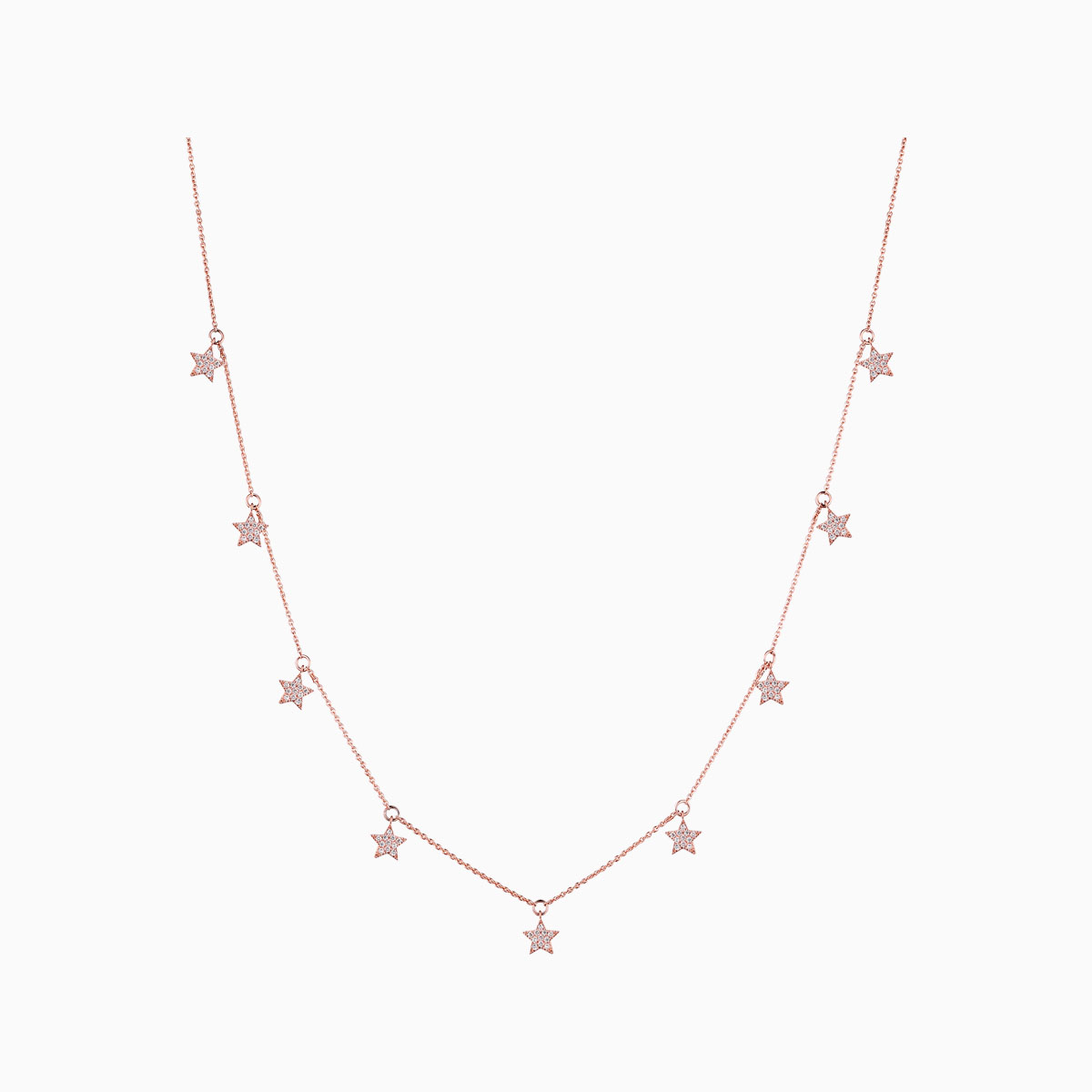 NL25533WHT- 14K Rose Gold Diamond Necklace, 0.63 TCW