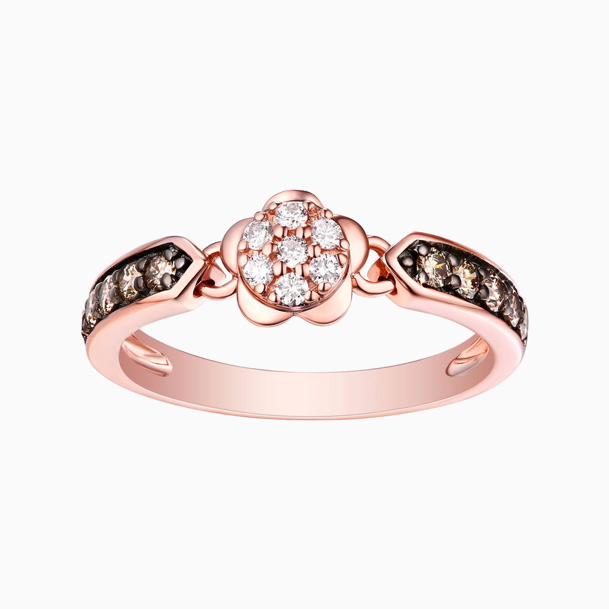 R24980WBR- 14K Rose Gold Diamond Ring, 0.43 TCW