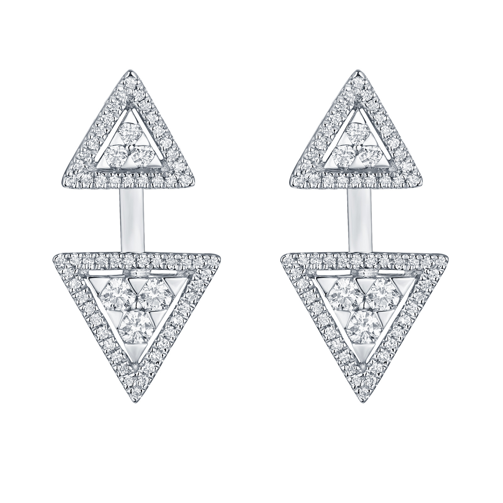 E25079WHT- 14K White Gold Diamond Earrings, 0.68 TCW