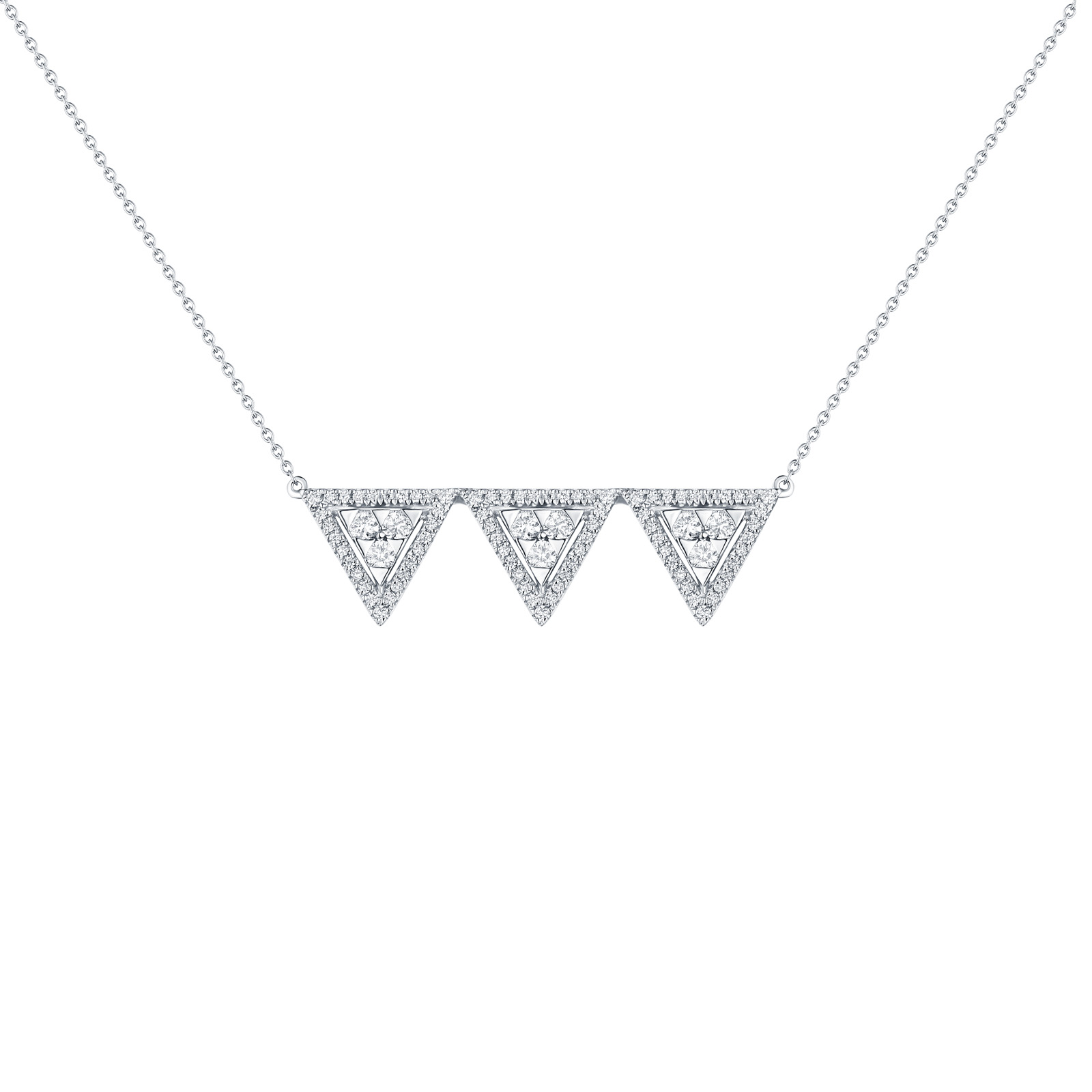 NL25105WHT- 14K White Gold Diamond Necklace, 0.46 TCW