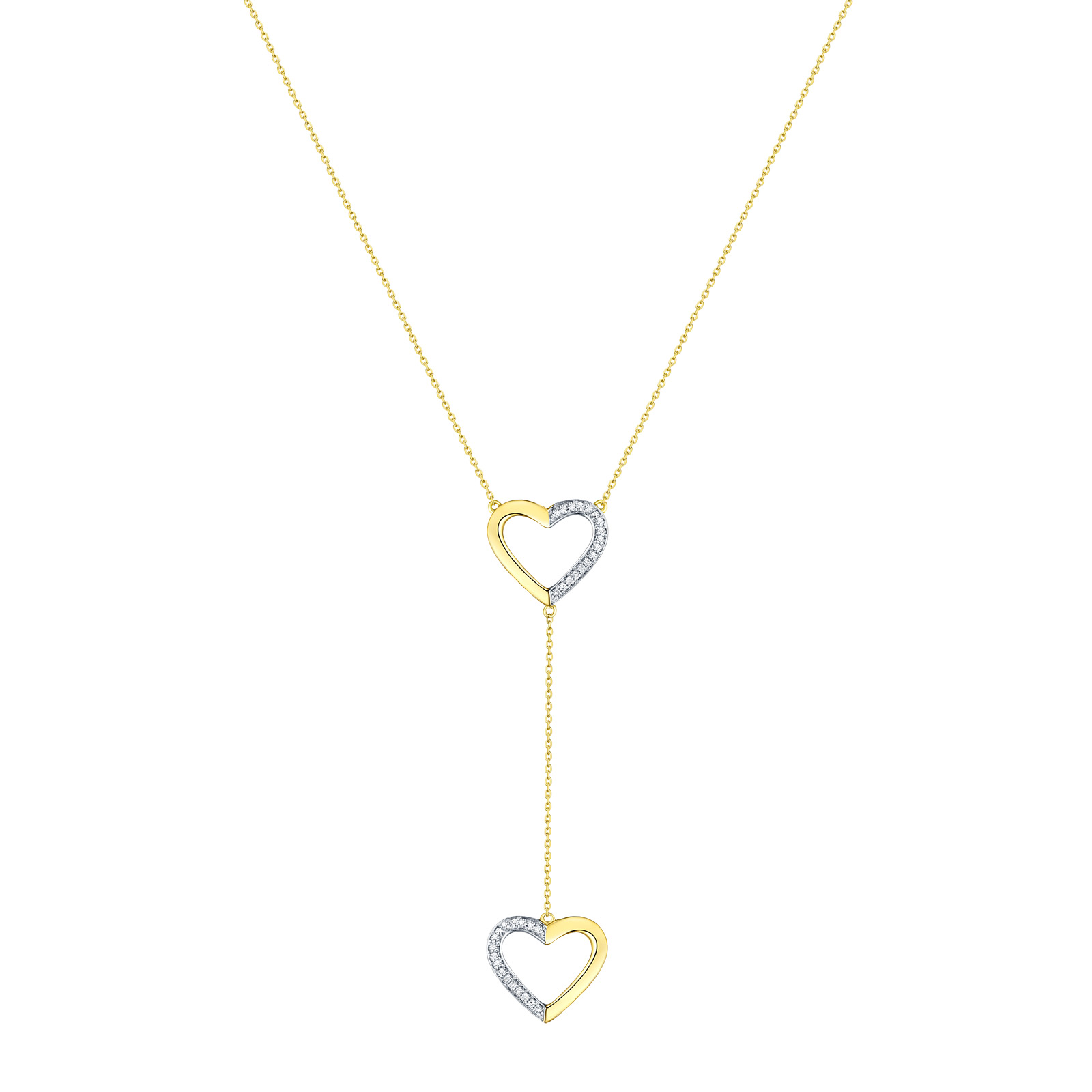 NL25891WHT- 14K Yellow Gold Diamond Necklace, 0.06 TCW