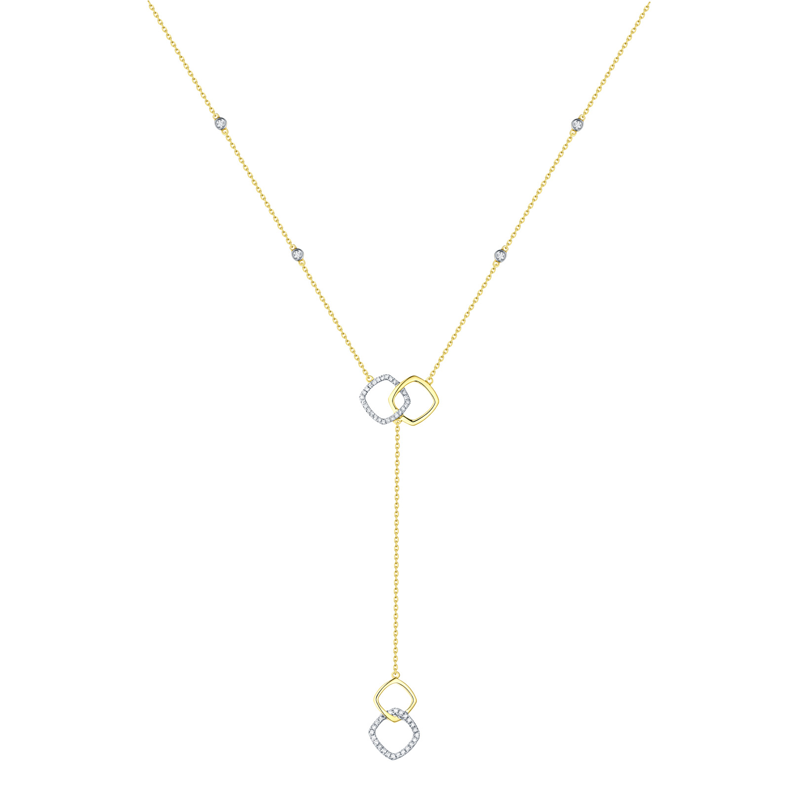 NL25998WHT- 14K Yellow Gold Diamond Necklace, 0.16 TCW