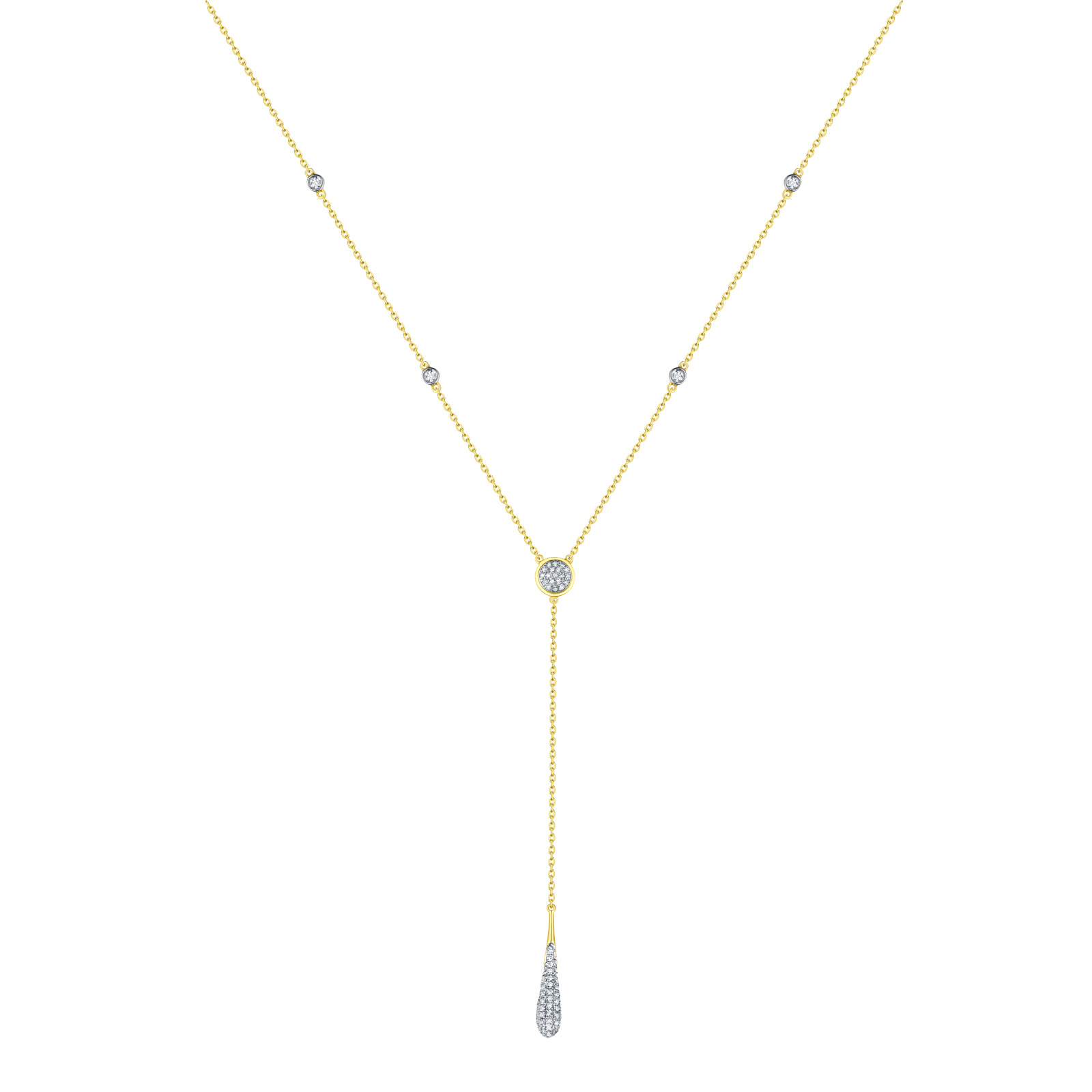 NL25999WHT – 14K Yellow Gold Diamond Necklace, 0.17 TCW