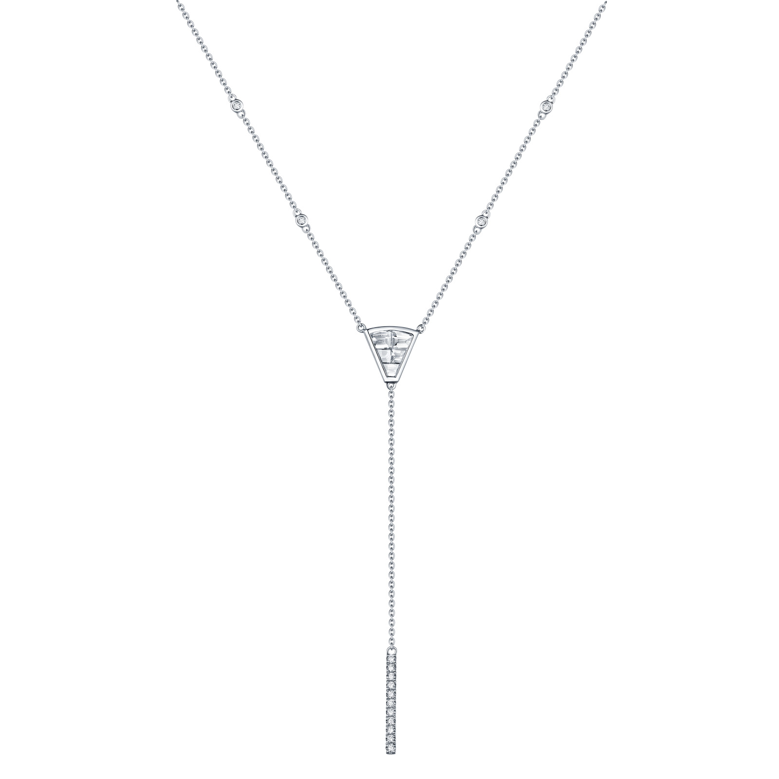 NL26351WHT- 14K White Gold Diamond Necklace, 0.70 TCW