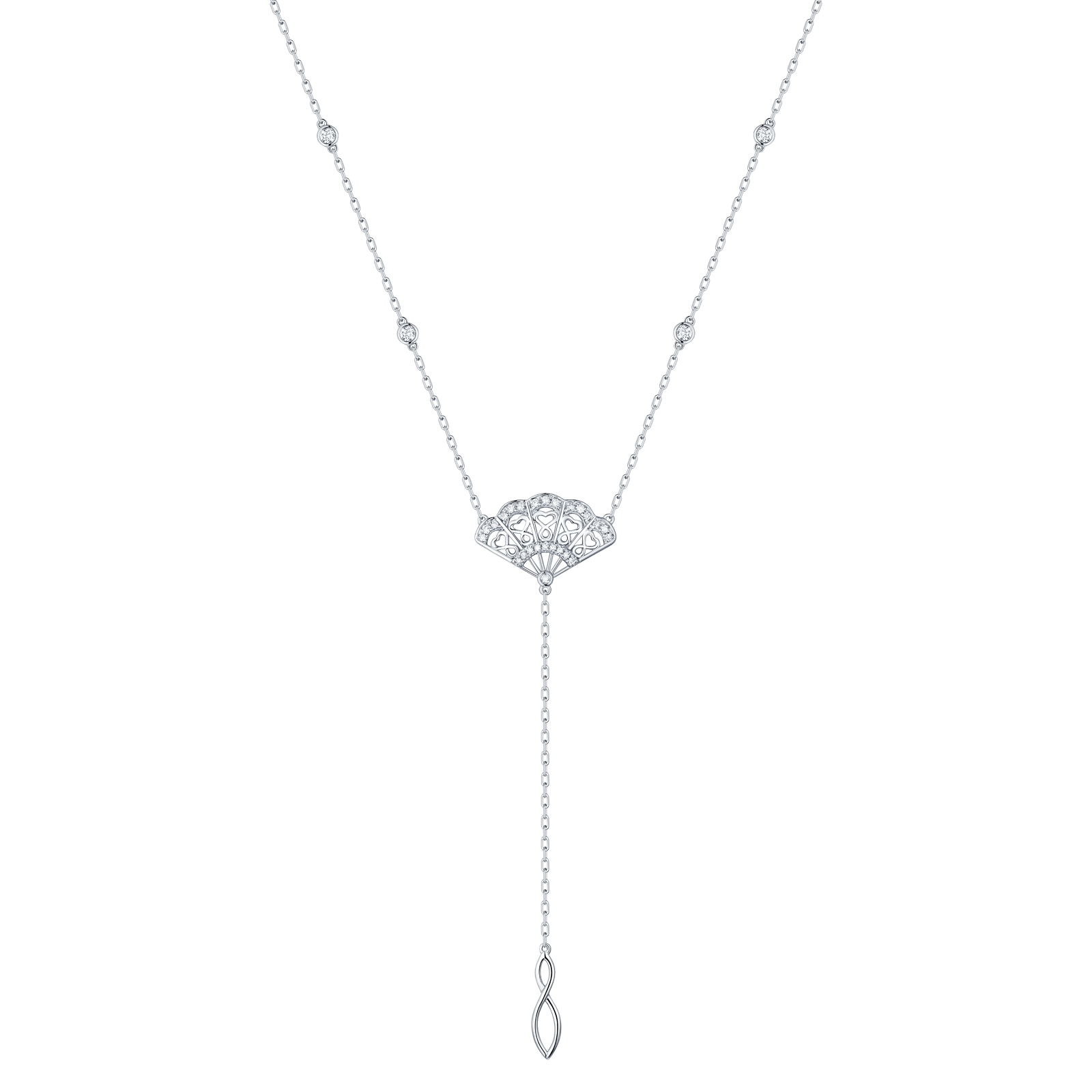 NL29927WHT- 14K White Gold Diamond Necklace, 0.23 TCW