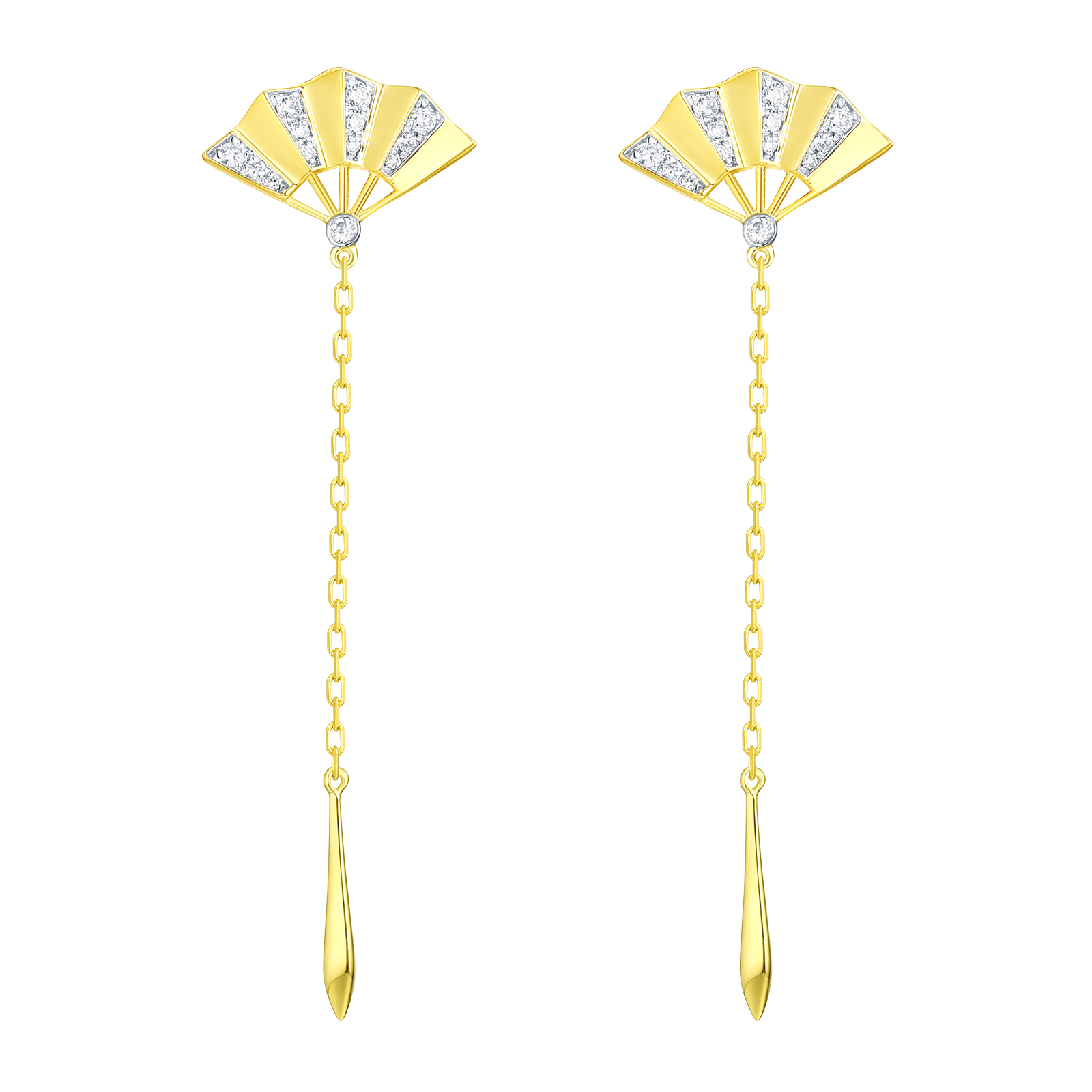 E29858WHT- 14K Yellow Gold Diamond Earring, 0.15 TCW