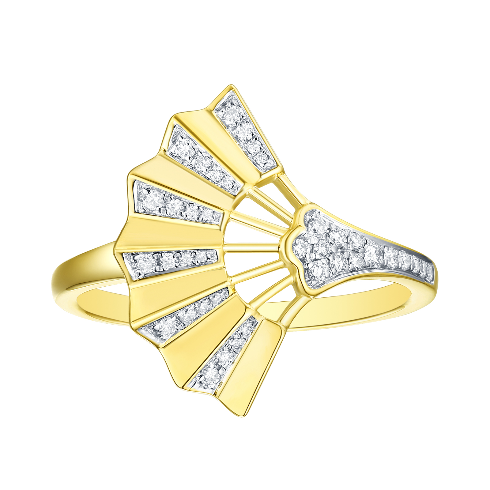 R29924WHT- 14K Yellow Gold Diamond Ring, 0.15 TCW