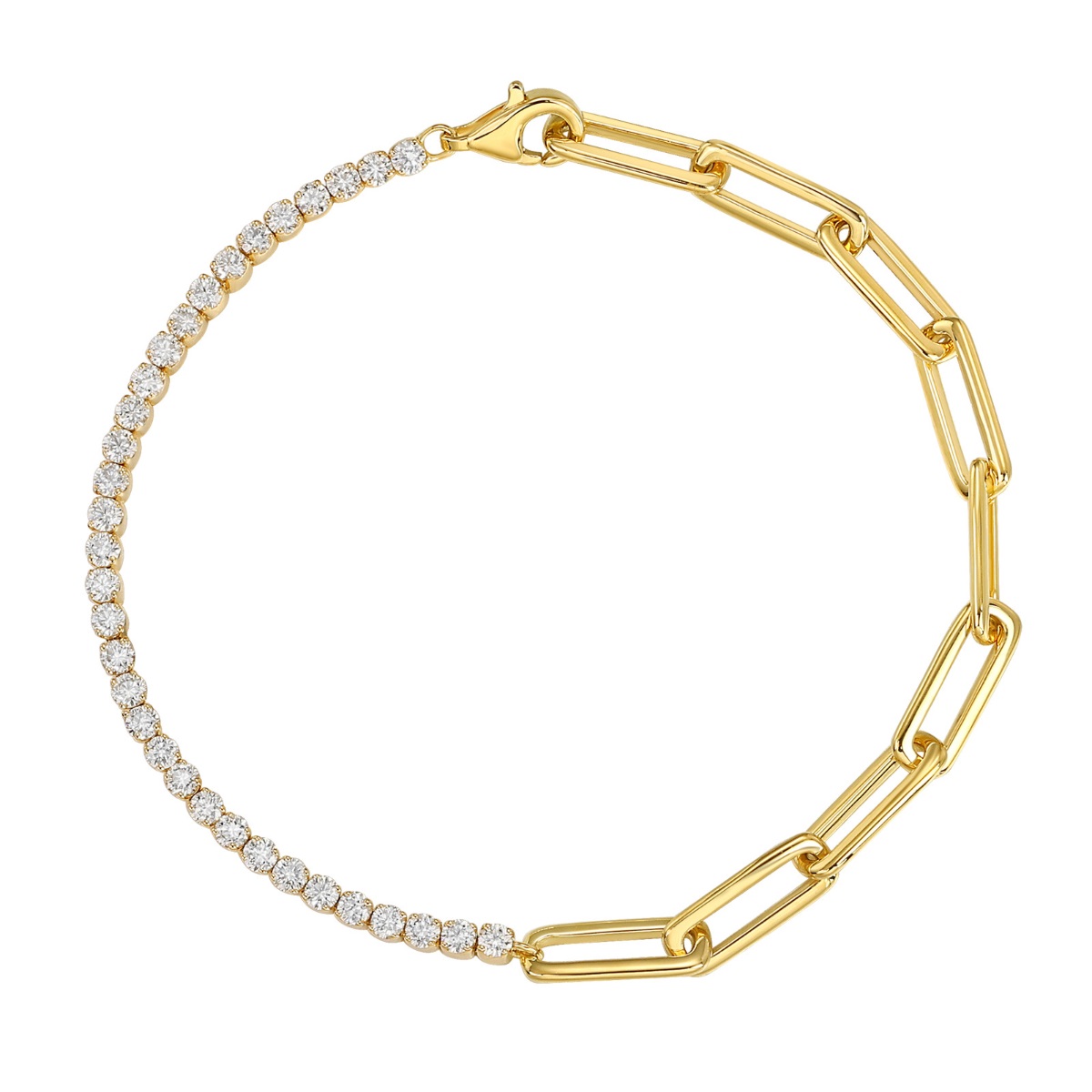 BL36682WHT – 18K Yellow Gold  Diamond Bracelet, 1.35 TCW