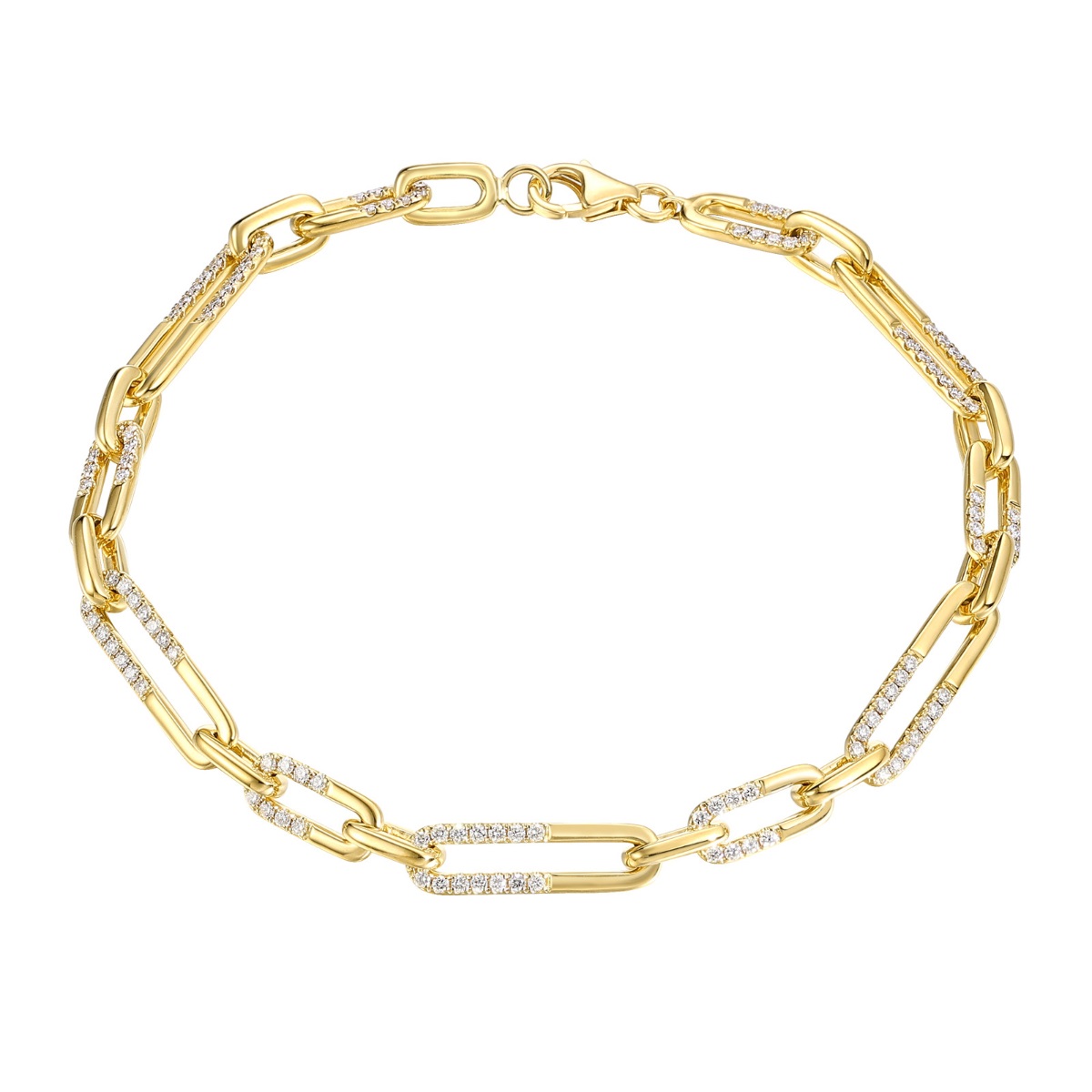 BL36810WHT – 18K Yellow Gold  Diamond Bracelet, 0.99 TCW