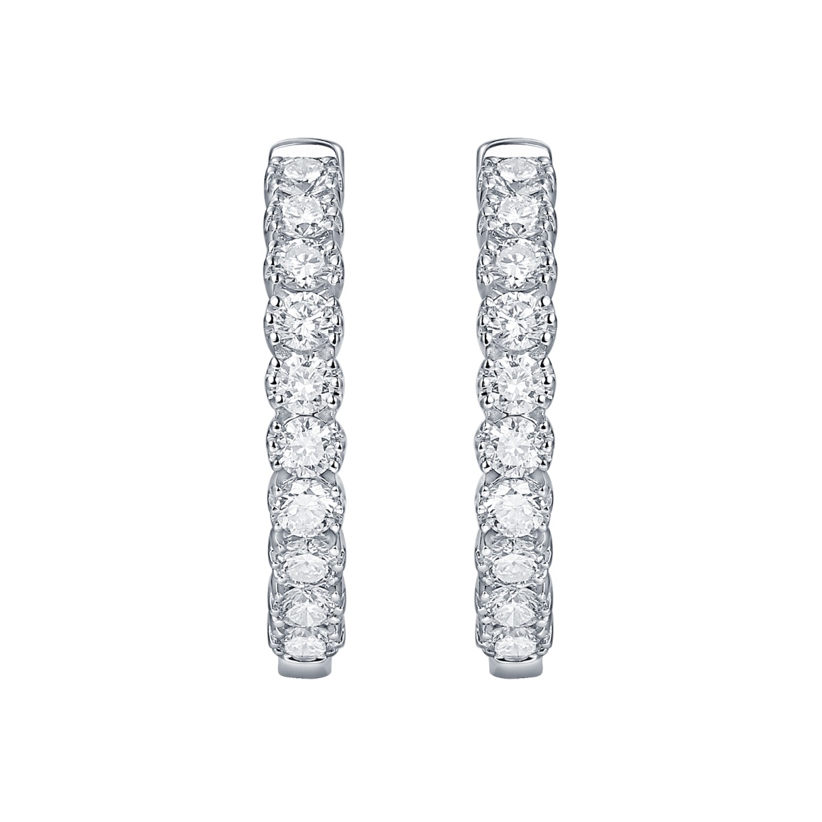 E34779WHT – 18K White Gold Diamond Earring, 0.56 TCW