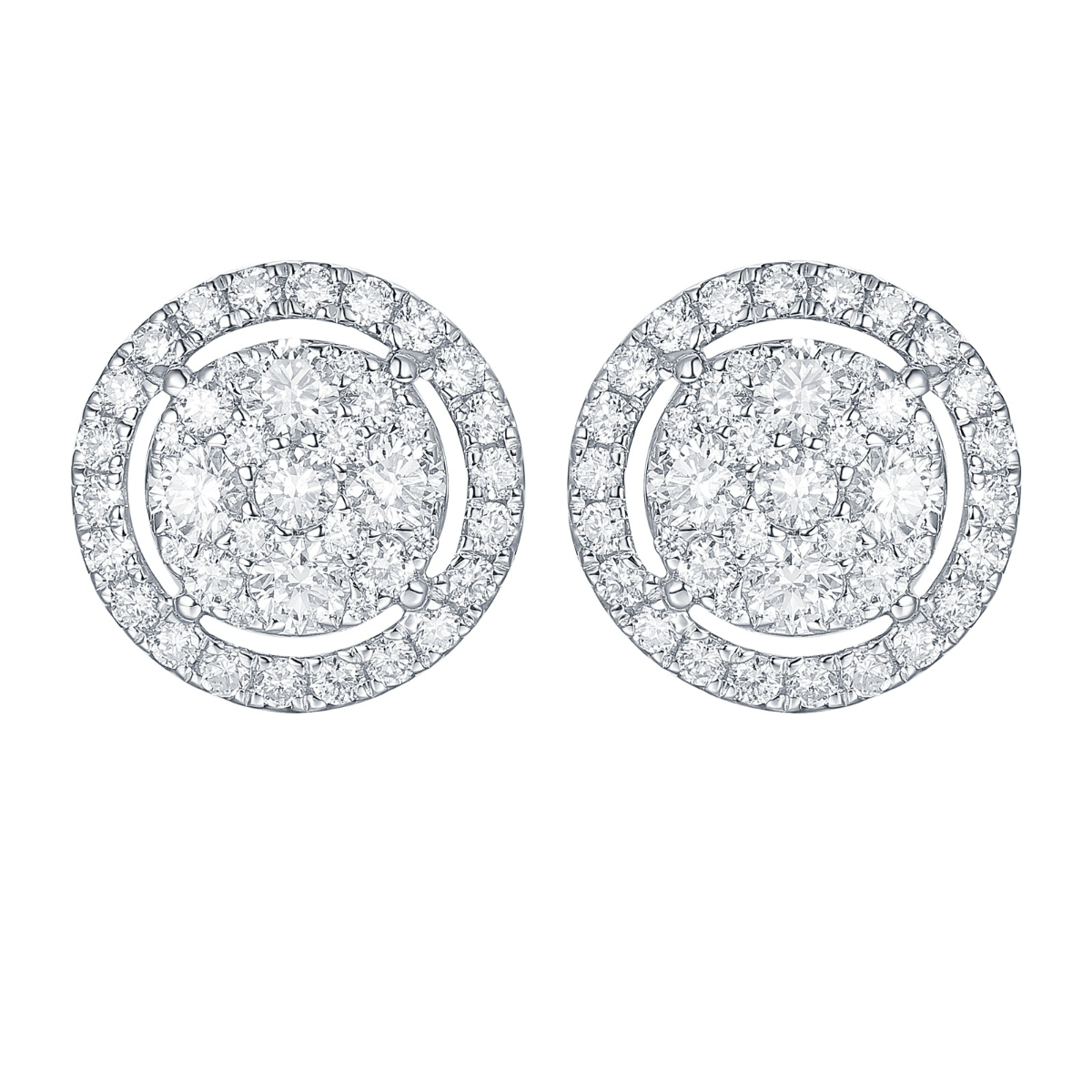 E35519WHT – 18K White Gold Diamond Earring, 0.88 TCW
