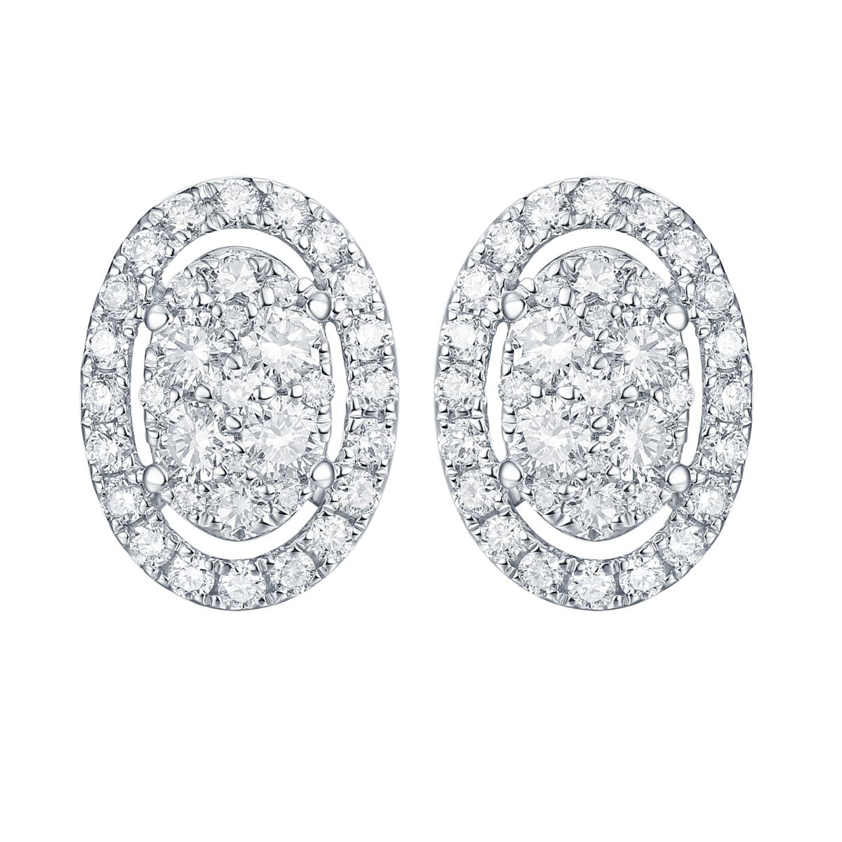 E35522WHT – 18K White Gold Diamond Earring, 0.67 TCW