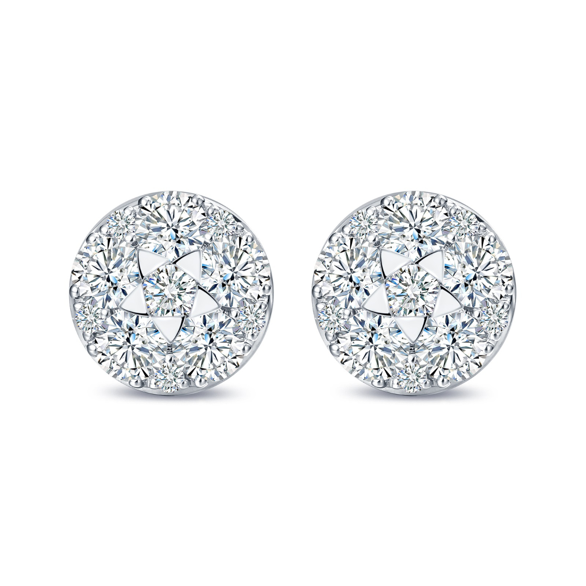 E35570WHT – 18K White Gold Diamond Earring, 1.33 TCW