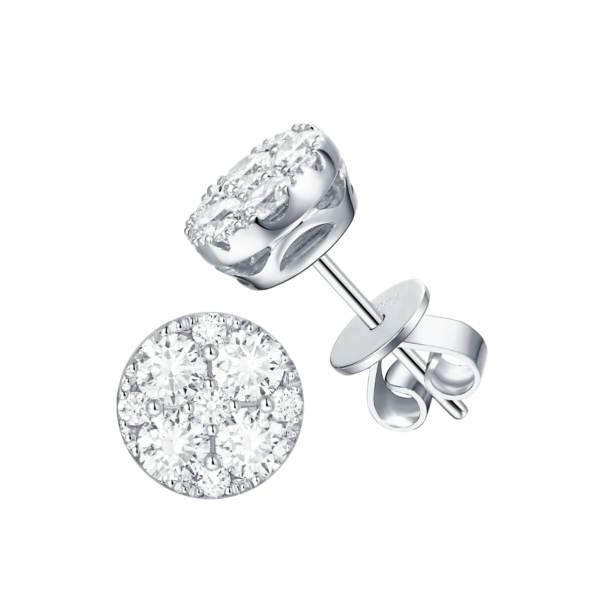 E35789WHT – 18K White Gold Diamond Earring, 0.51 TCW