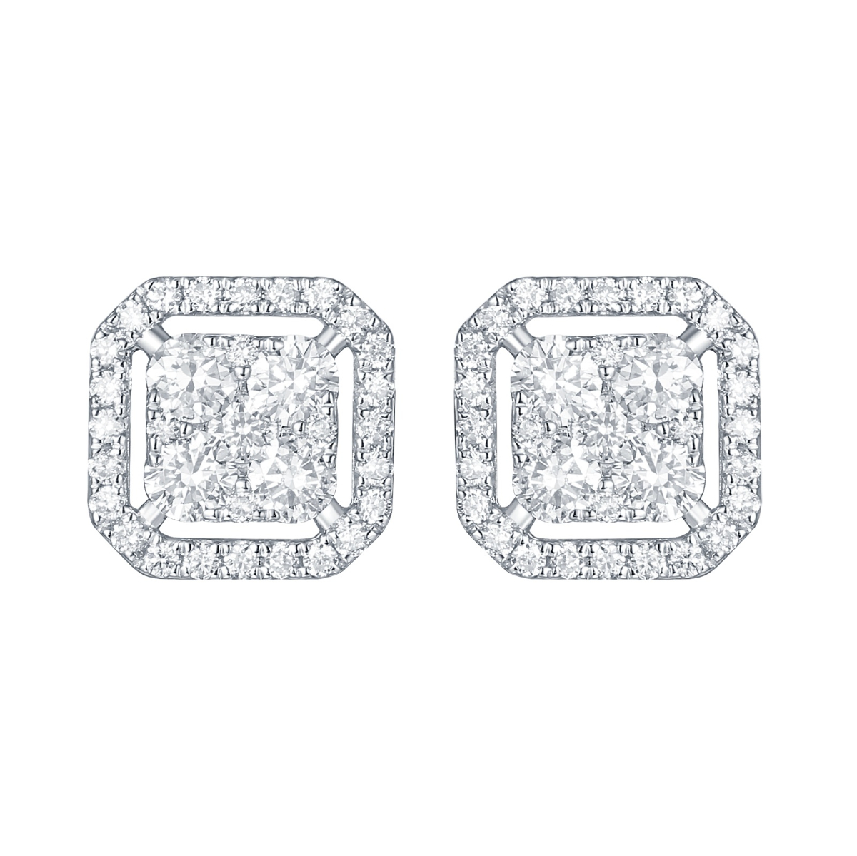 E35805WHT – 18K White Gold Diamond Earring, 0.49 TCW