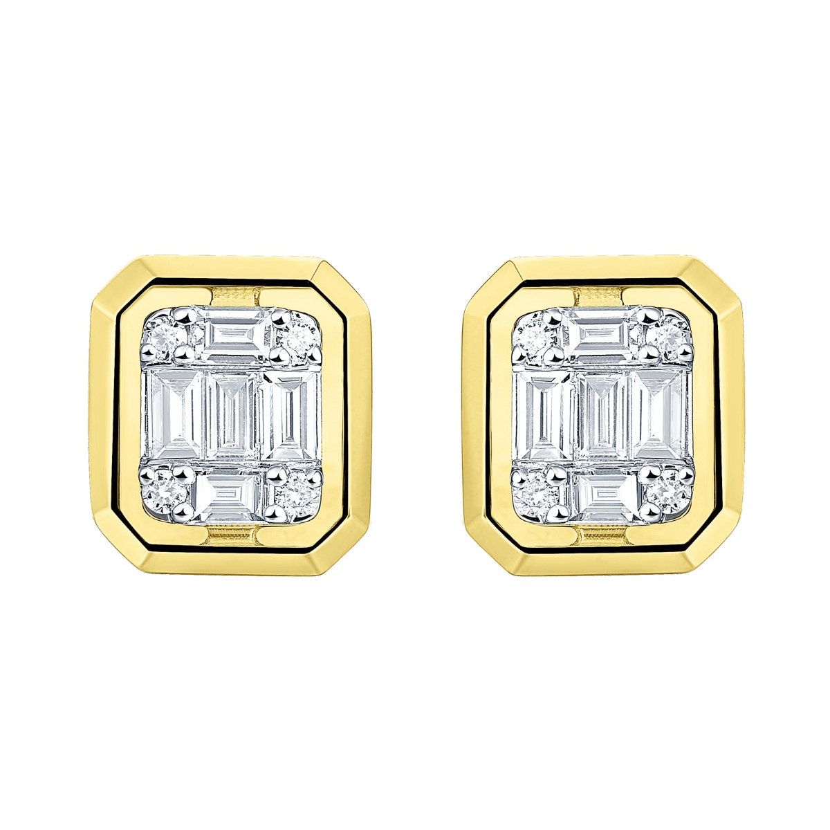E35996WHT – 18K Yellow and White Gold  Diamond Earring, 0.43 TCW
