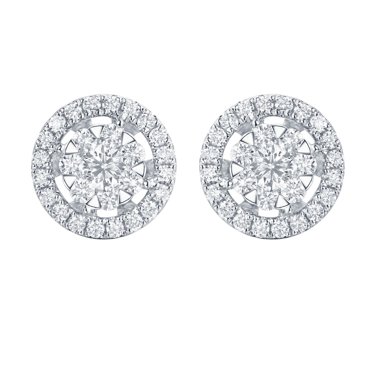 E36372WHT – 18K White Gold Diamond Earring, 0.76 TCW