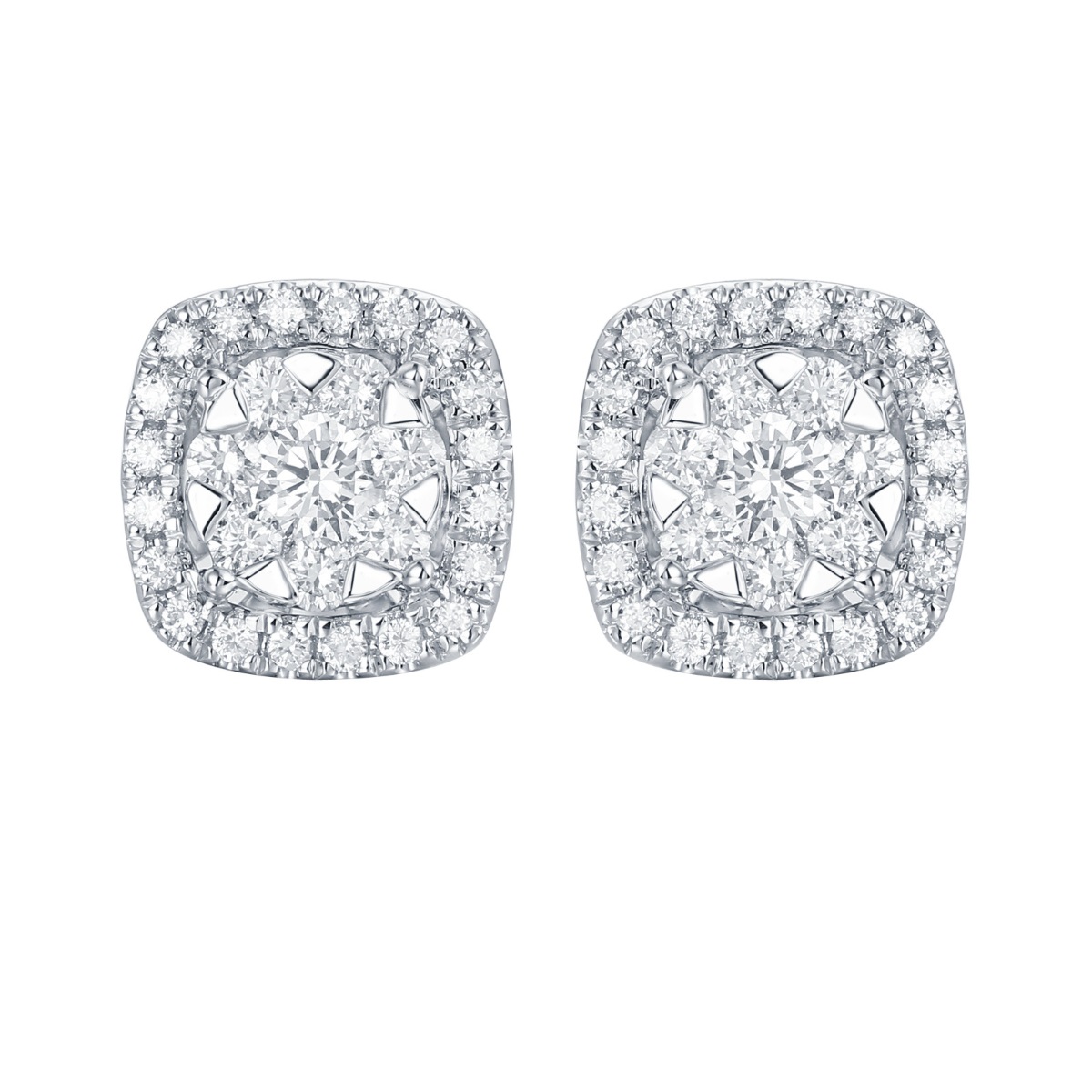 E36375WHT – 18K White Gold Diamond Earring, 0.53 TCW