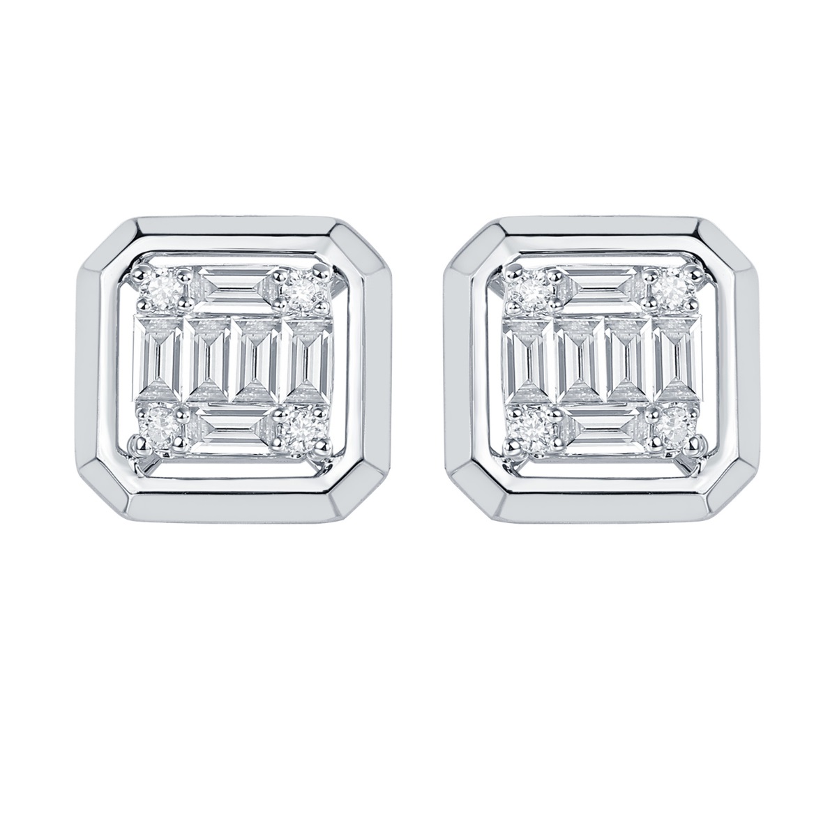 E36568WHT – 18K White Gold  Diamond Earring, 0.28 TCW