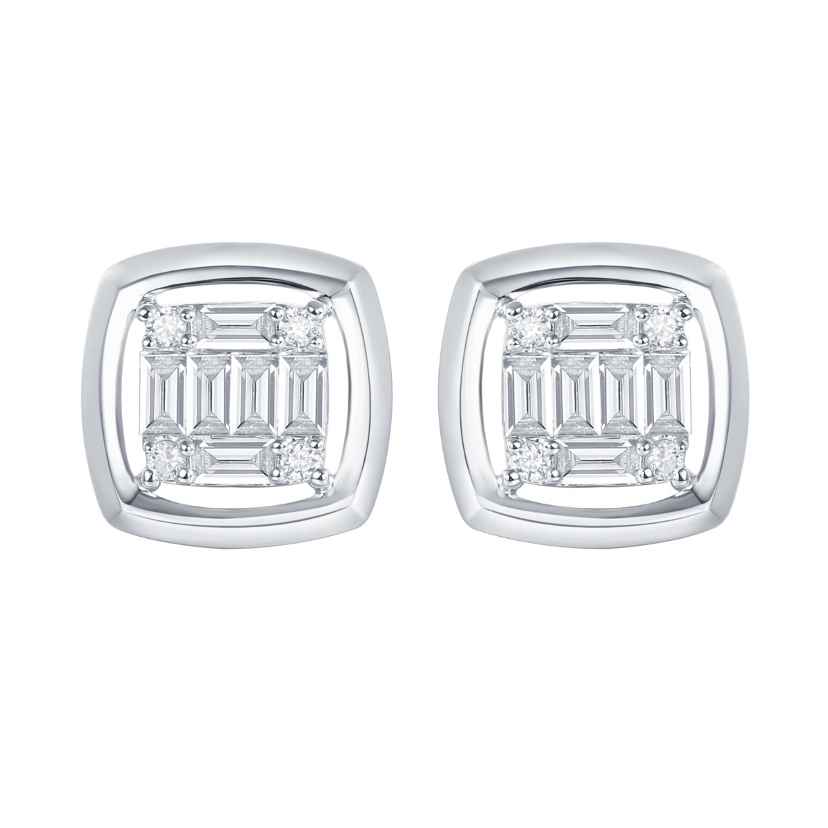 E36574WHT – 18K White Gold  Diamond Earring, 0.35 TCW