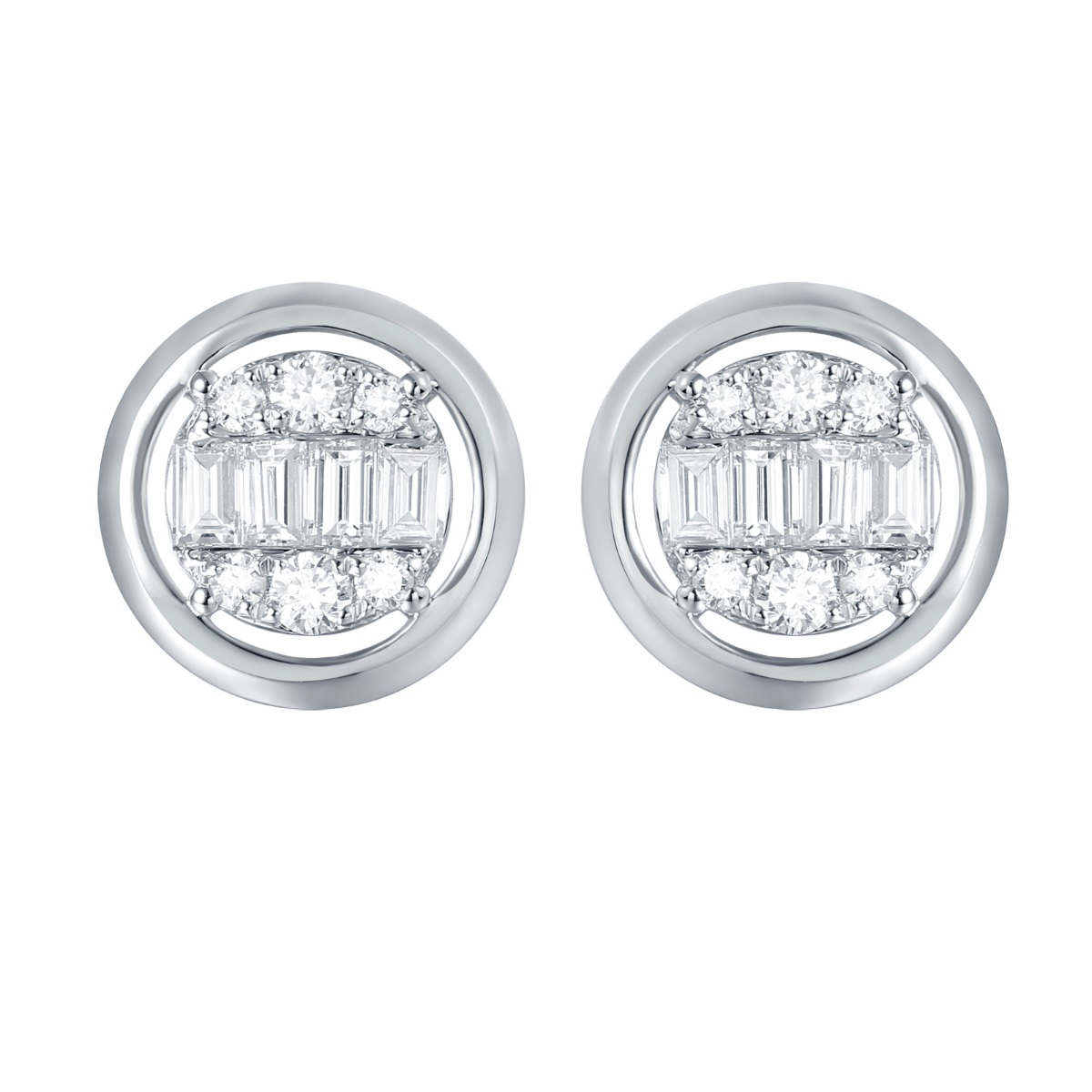 E36577WHT – 18K White Gold  Diamond Earring, 0.6 TCW