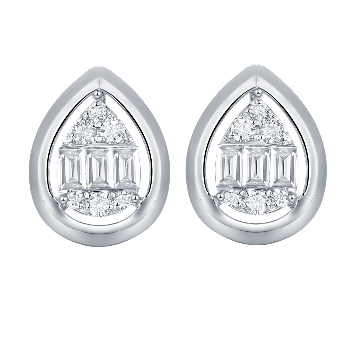 E36583WHT – 18K White Gold  Diamond Earring, 0.31 TCW