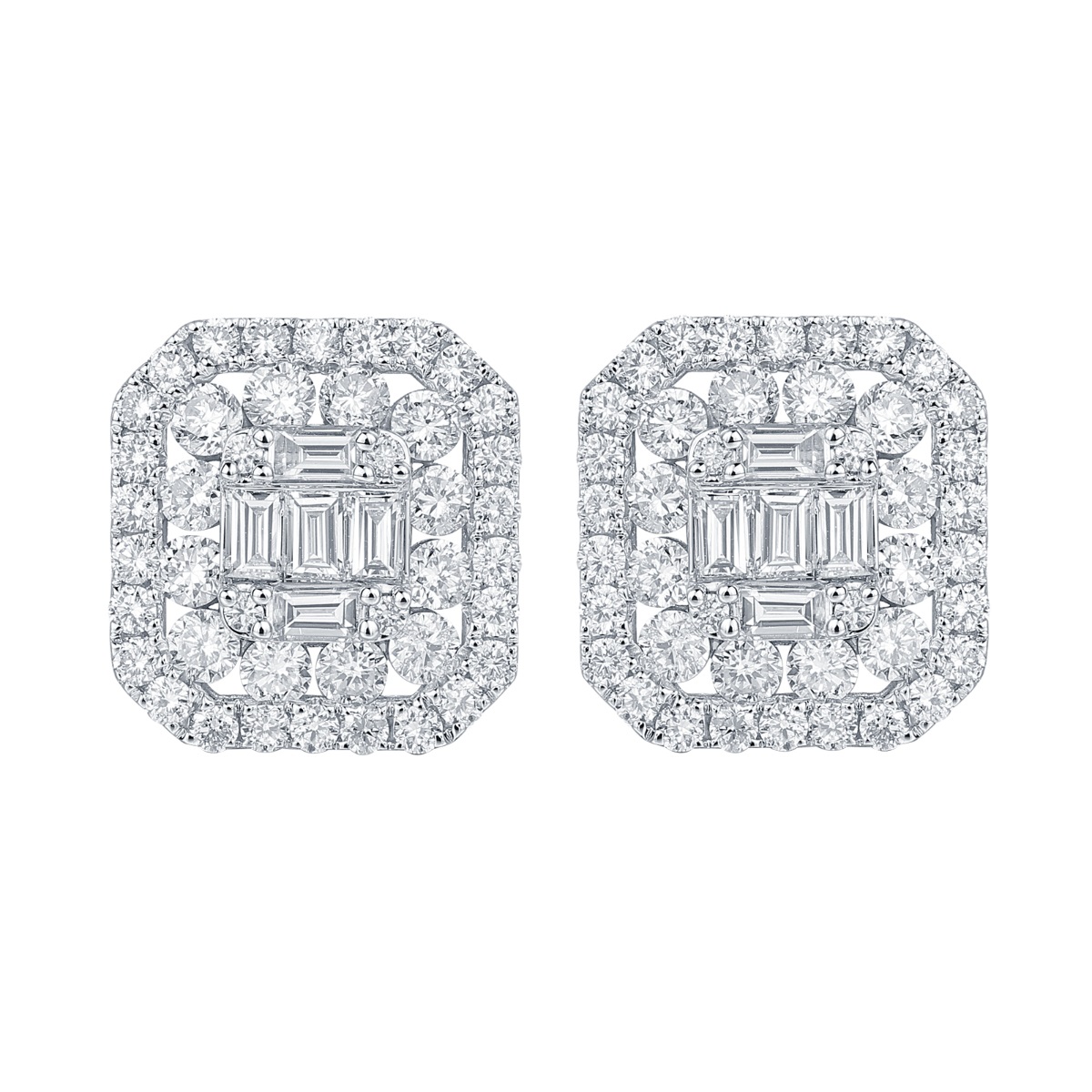 E36791WHT – 18K White Gold Diamond Earring, 1.34 TCW