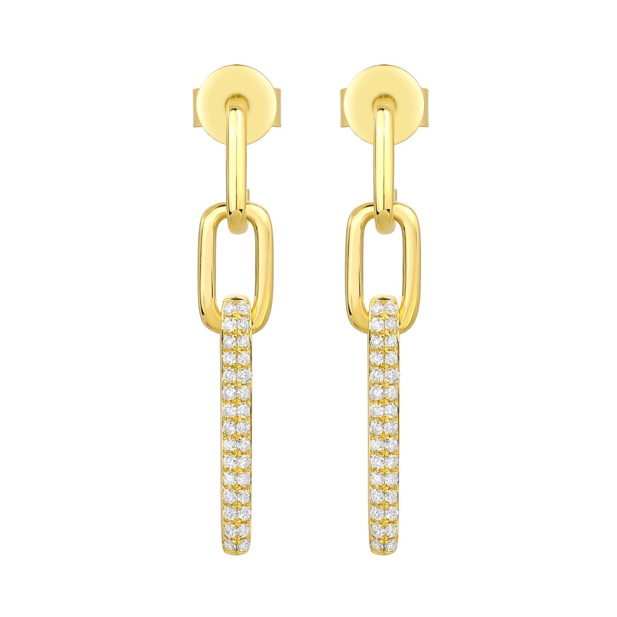 E36937WHT – 18K Yellow Gold  Diamond Earring, 0.25 TCW
