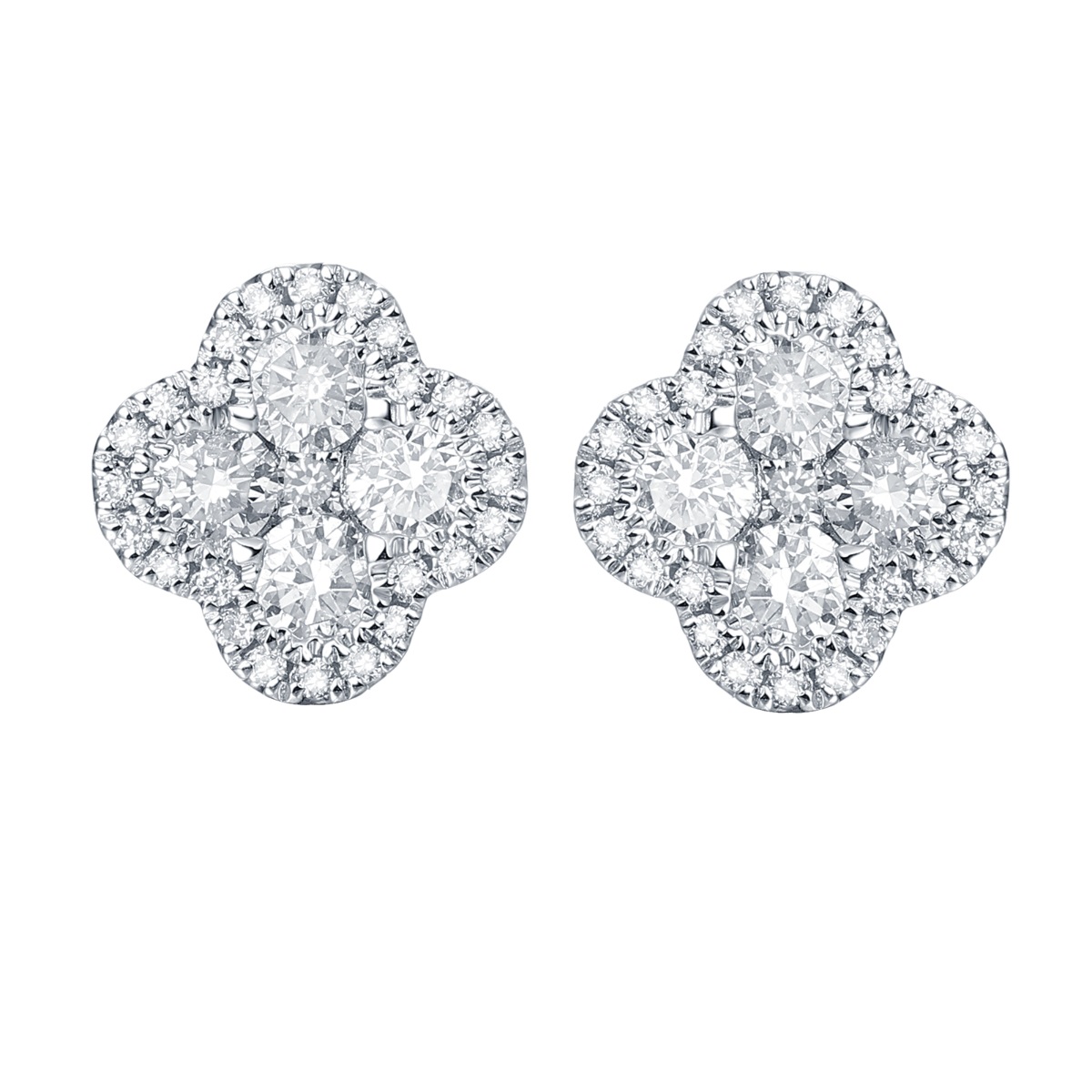 E36990WHT – 18K White Gold Diamond Earring, 0.49 TCW