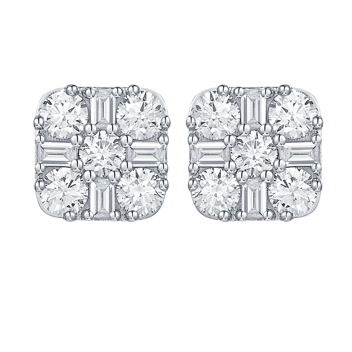E36993WHT – 18K White Gold Diamond Earring, 1.07 TCW