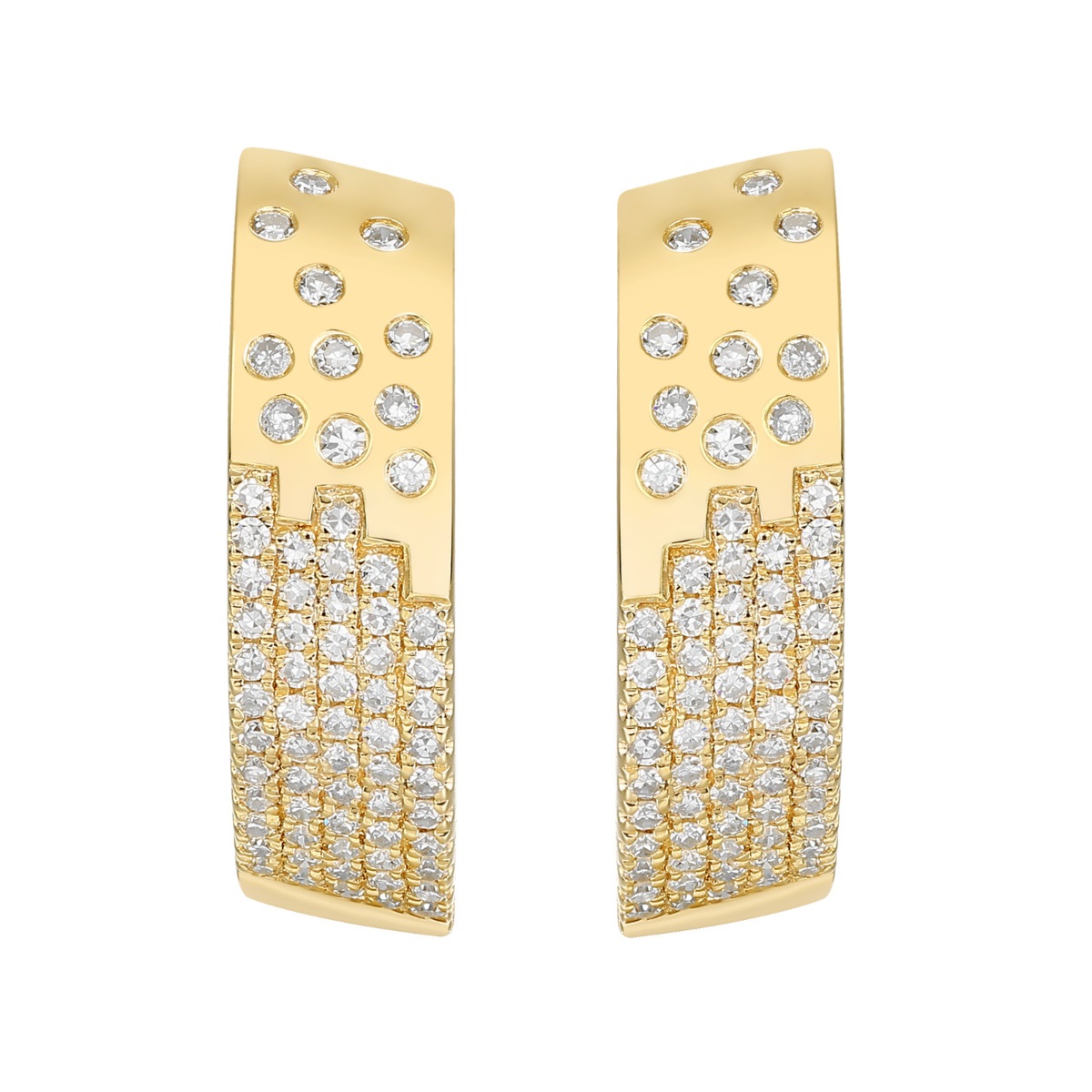 E37043WHT – 18K Yellow Gold Diamond Earring, 0.3 TCW