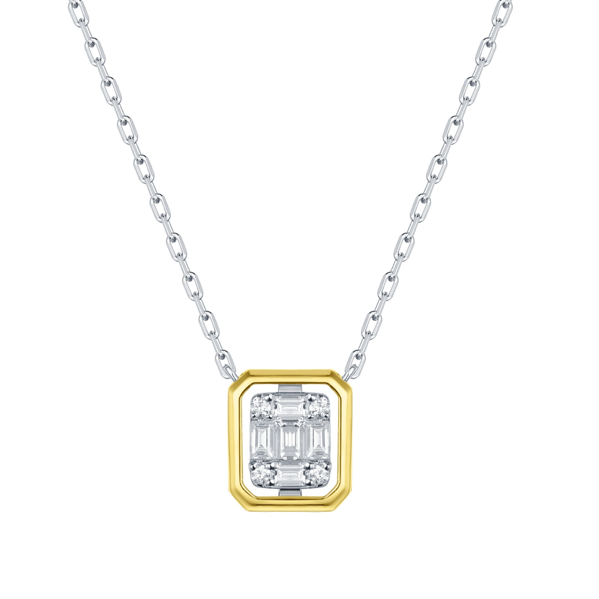 NL35997WHT – 18K Yellow and White Gold  Diamond Necklace, 0.23 TCW