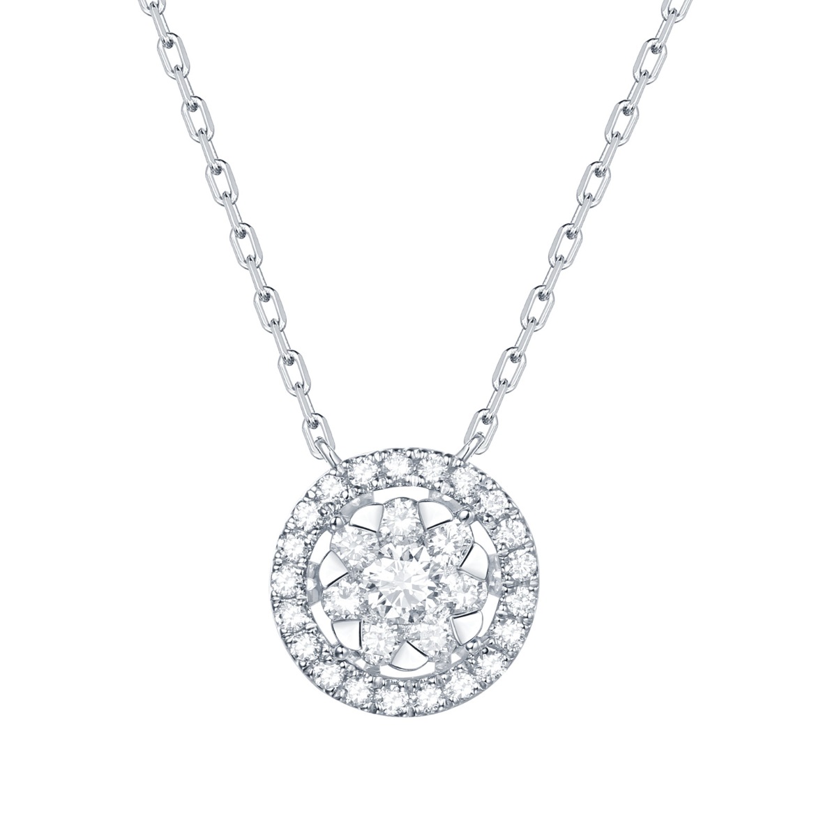 NL36370WHT – 18K White Gold Diamond Necklace, 0.42 TCW