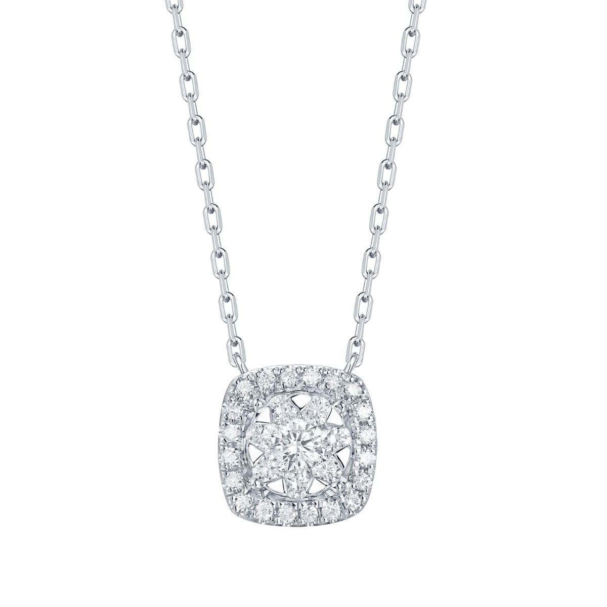 NL36373WHT – 18K White Gold Diamond Necklace, 0.45 TCW