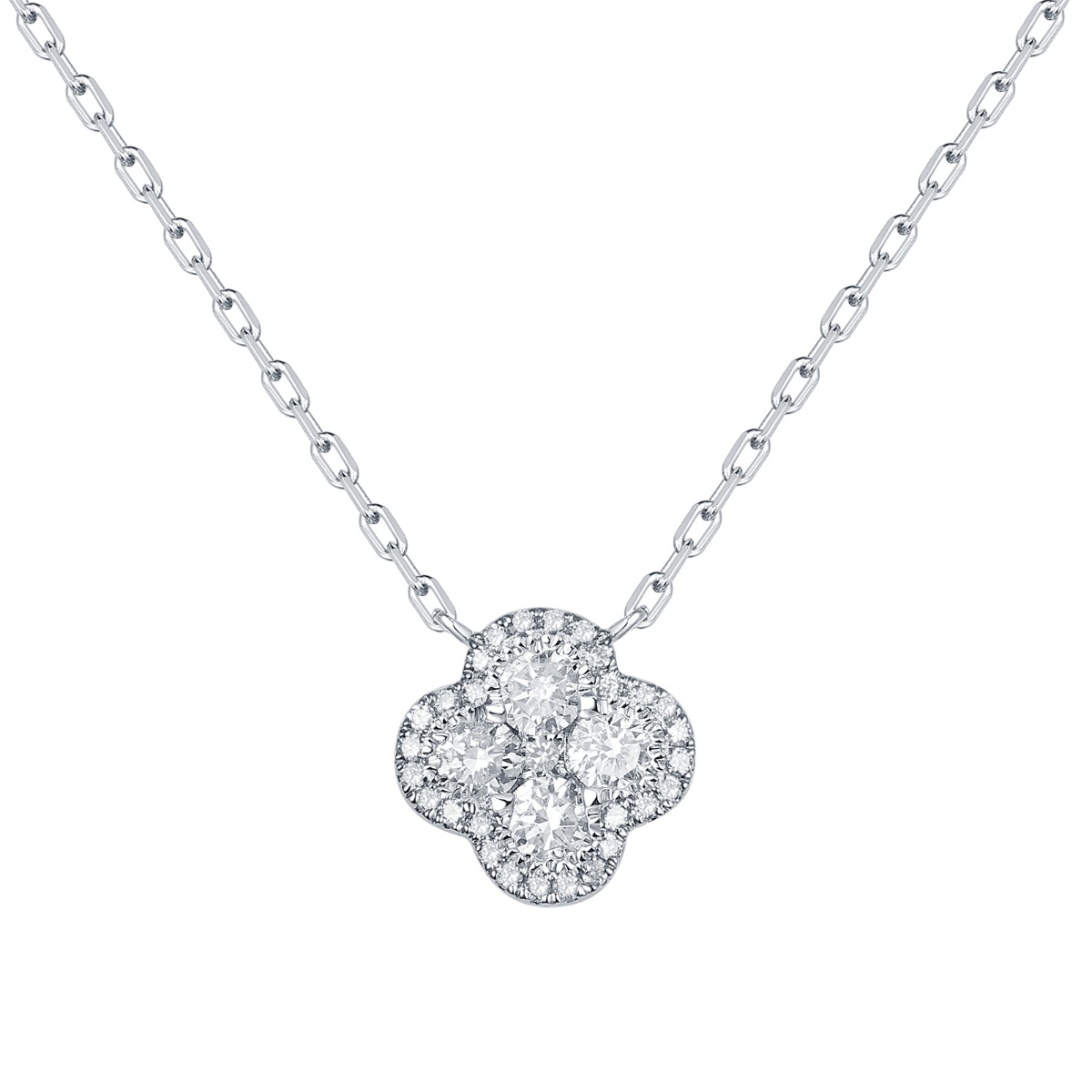 NL36989WHT – 18K White Gold Diamond Necklace, 0.39 TCW