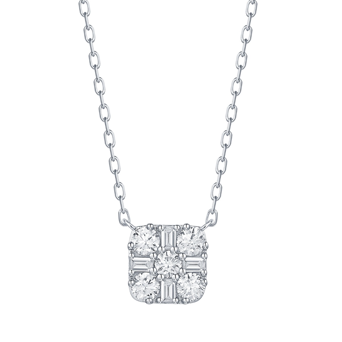 NL36991WHT – 18K White Gold Diamond Necklace, 0.54 TCW