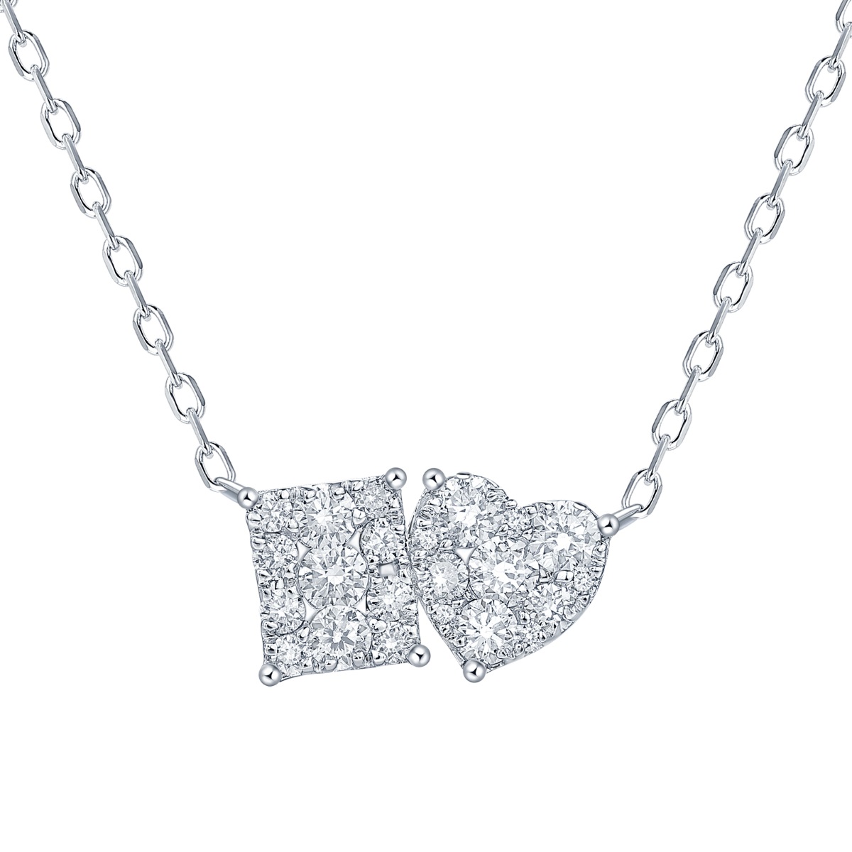 NL37088WHT – 18K White Gold Diamond Necklace, 0.45 TCW