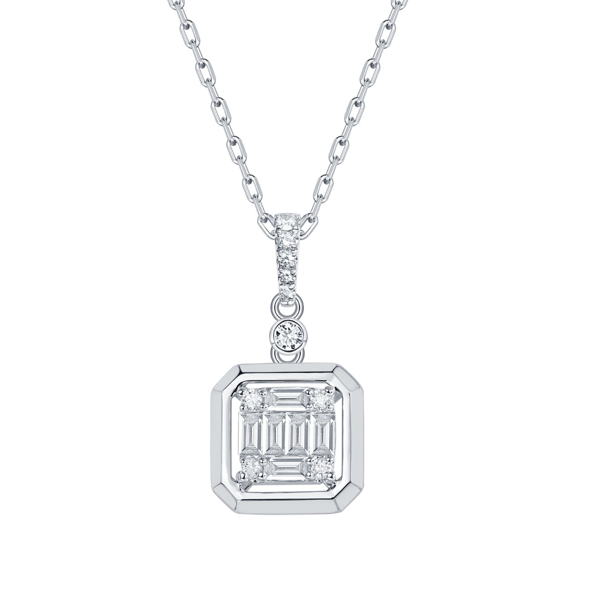 P36567WHT – 18K White Gold  Diamond Pendant, 0.26 TCW