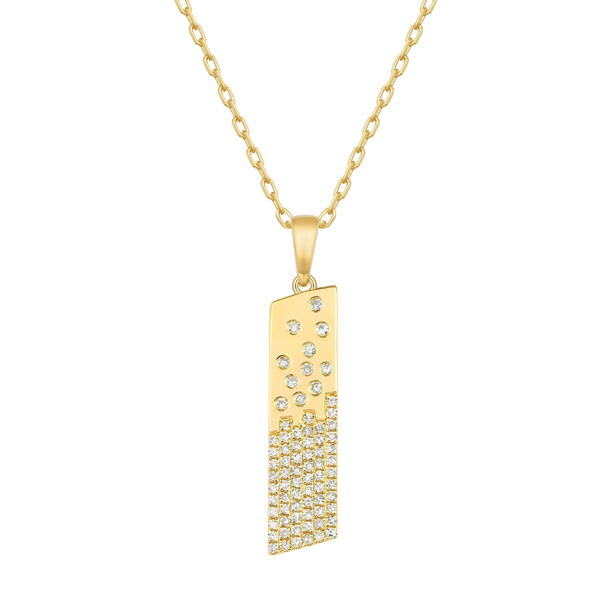 P37042WHT – 18K Yellow Gold Diamond Pendant, 0.17 TCW
