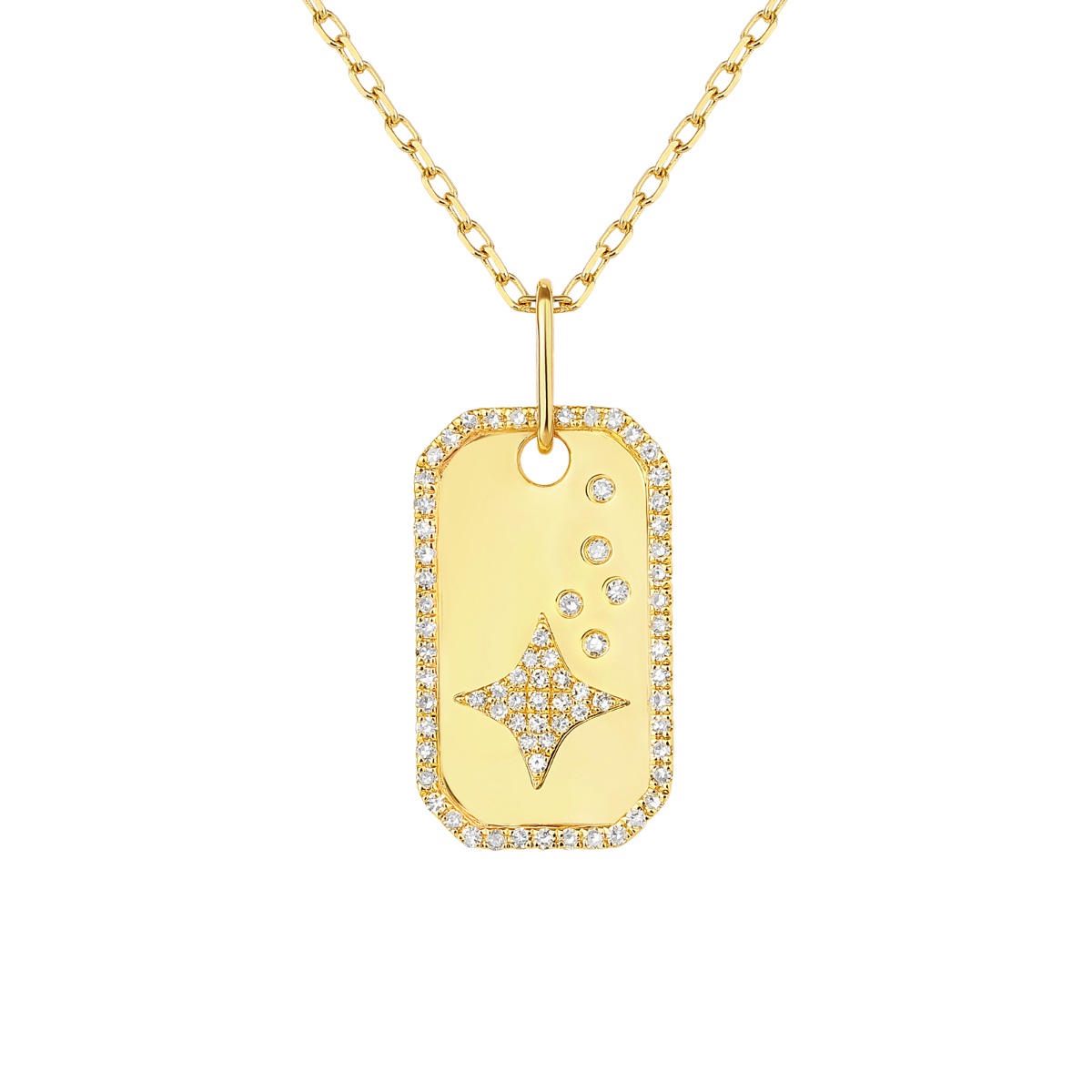 P37177WHT – 18K Yellow Gold Diamond Pendant, 0.18 TCW