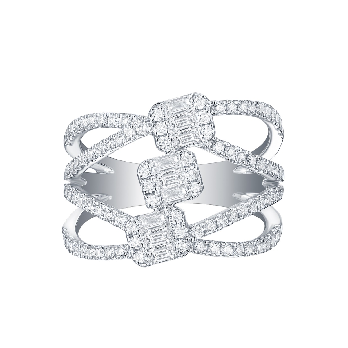 R35228WHT – 18K White Gold Diamond Ring, 1.09 TCW
