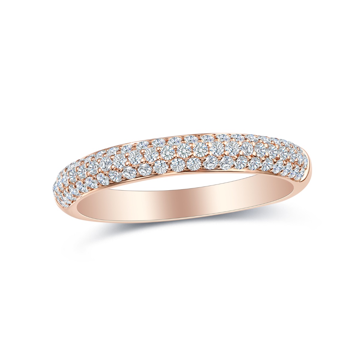 R35354WHT – 18K Rose Gold Diamond Ring, 0.52 TCW