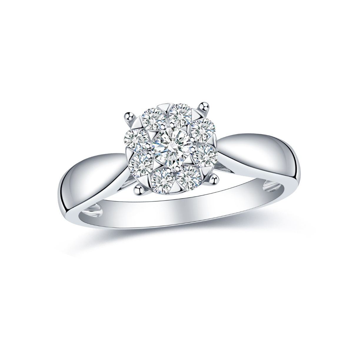 R35537WHT – 18K White Gold Diamond Ring, 0.43 TCW