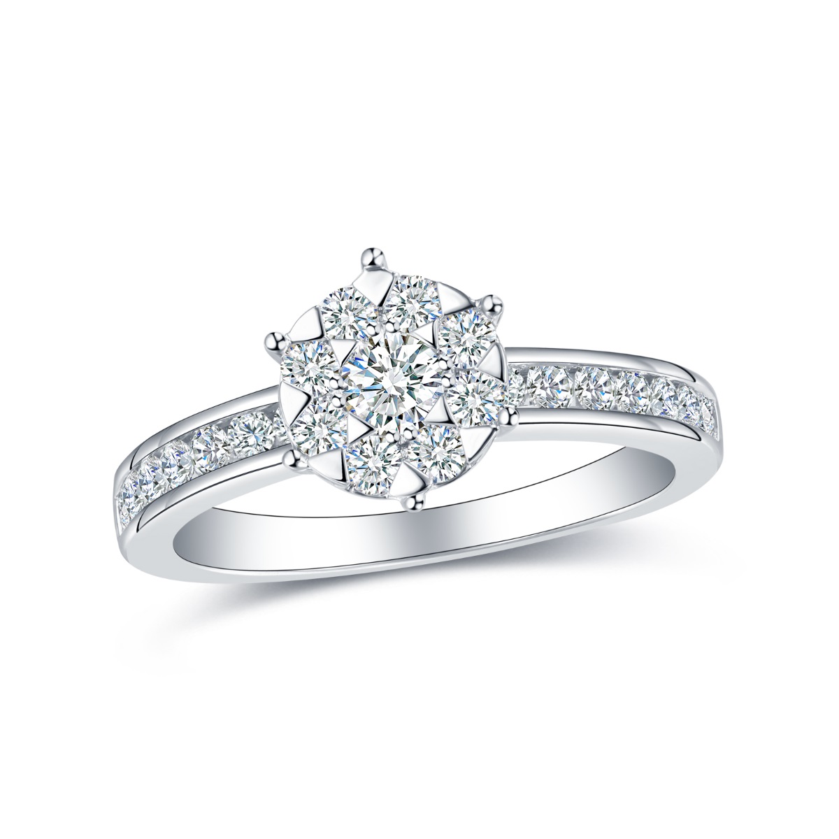 R35539WHT – 18K White Gold Diamond Ring, 0.77 TCW