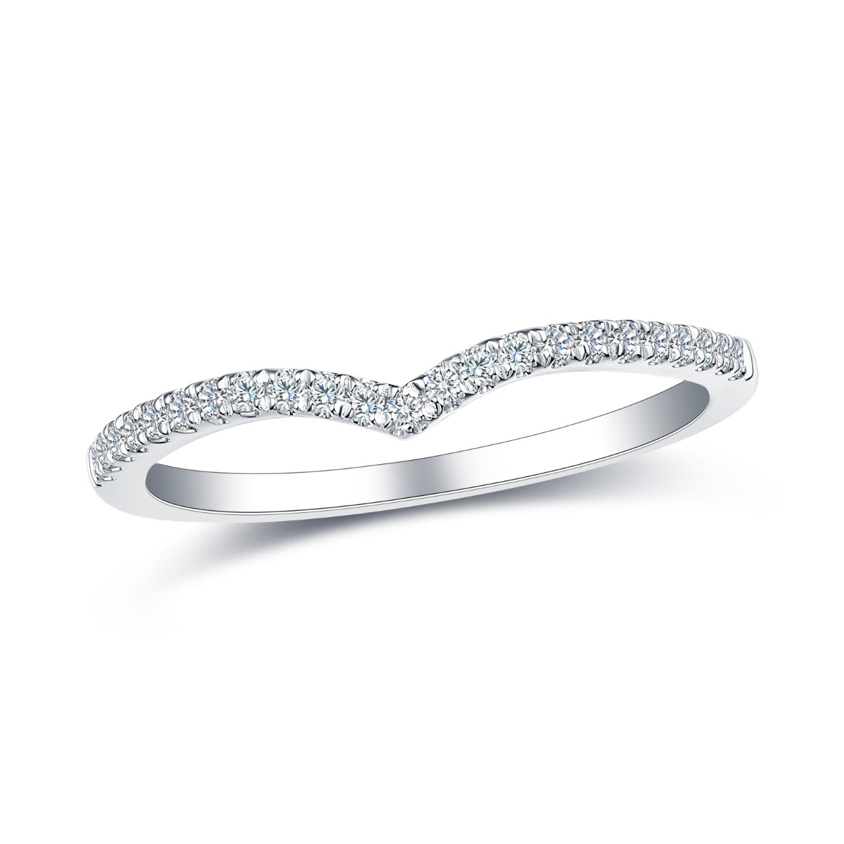 R35567WHT – 18K White Gold Diamond Ring, 0.15 TCW