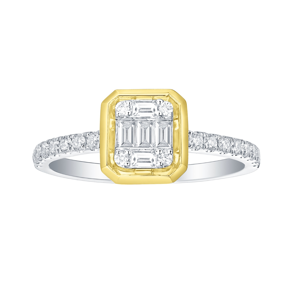 R35851WHT – 18K Yellow and White Gold  Diamond Ring, 0.44 TCW