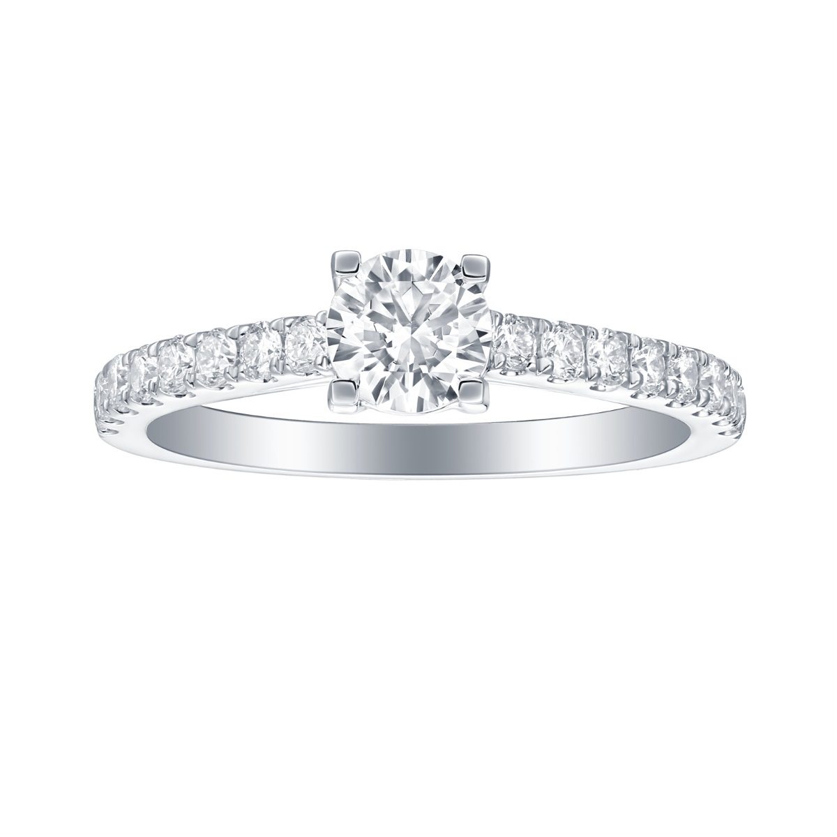 R35875WHT – 18K White Gold Diamond Ring, 1.38 TCW