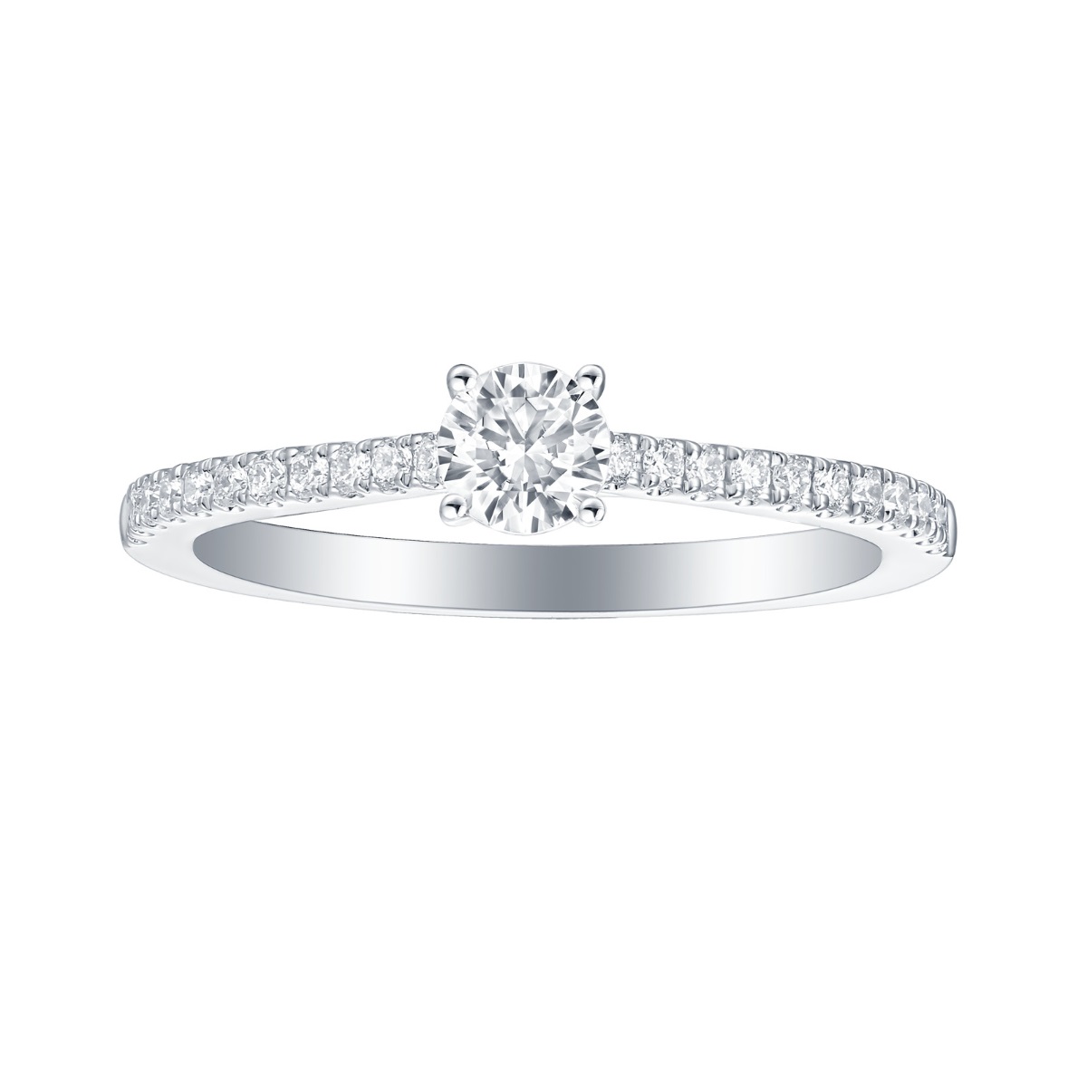 R35878WHT – 18K White Gold Diamond Ring, 0.69 TCW