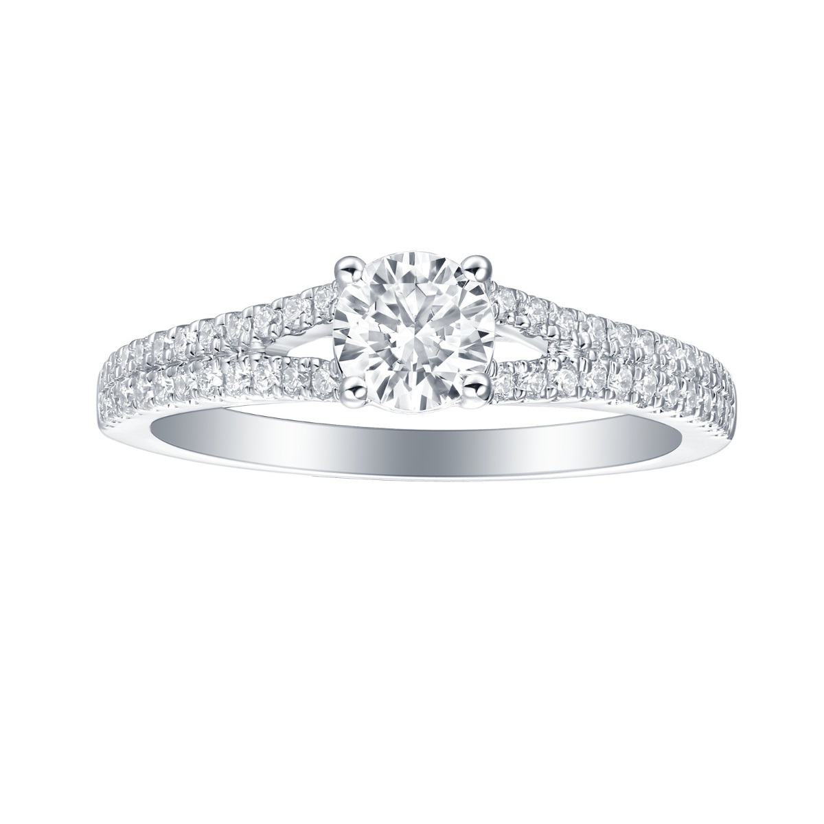 R35881WHT – 18K White Gold Diamond Ring, 1.28 TCW